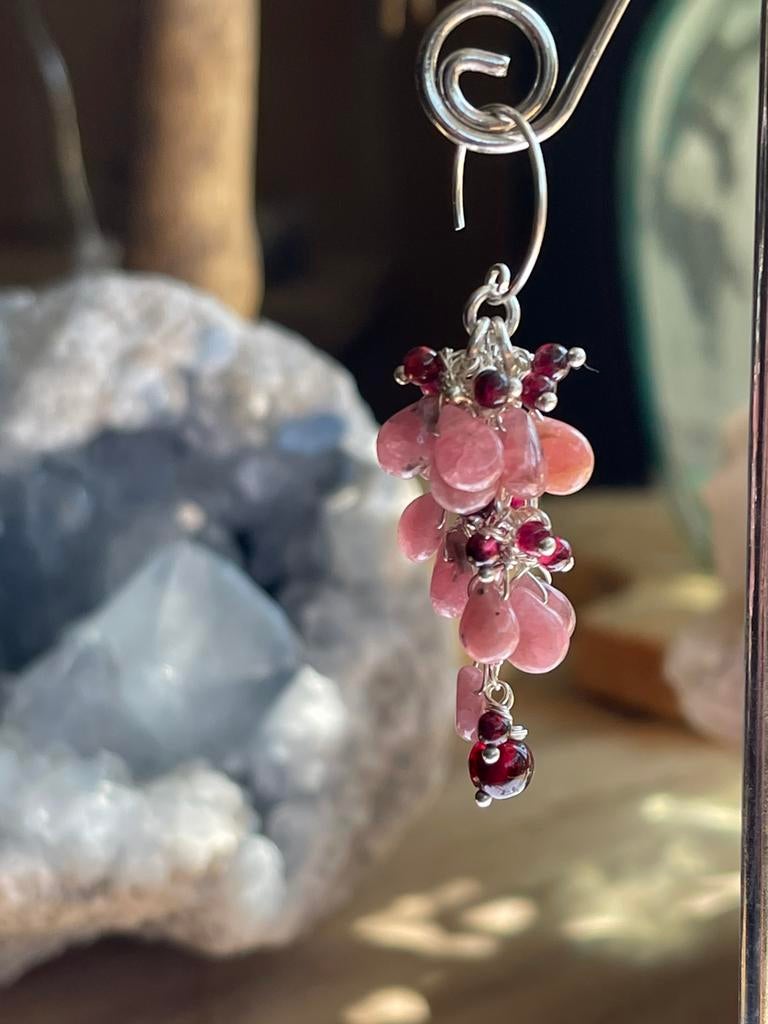 Rhodochrosiet , Granaat oorbellen, Ophalen of Verzenden, Nieuw