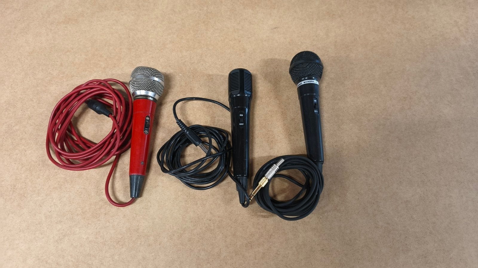 3 eenvoudige microfoons, Ophalen of Verzenden, Gebruikt, Overige typen