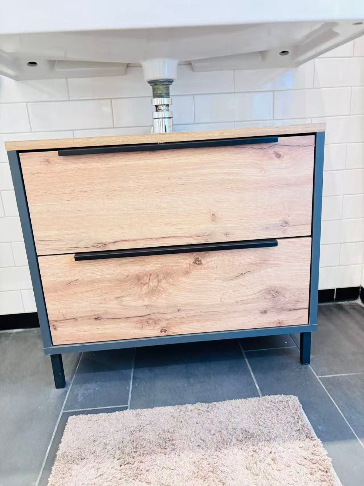 Wastafelonderkast met uitsparing, 65x59x33 cm, Ophalen, Gebruikt, 50 tot 100 cm, Minder dan 100 cm