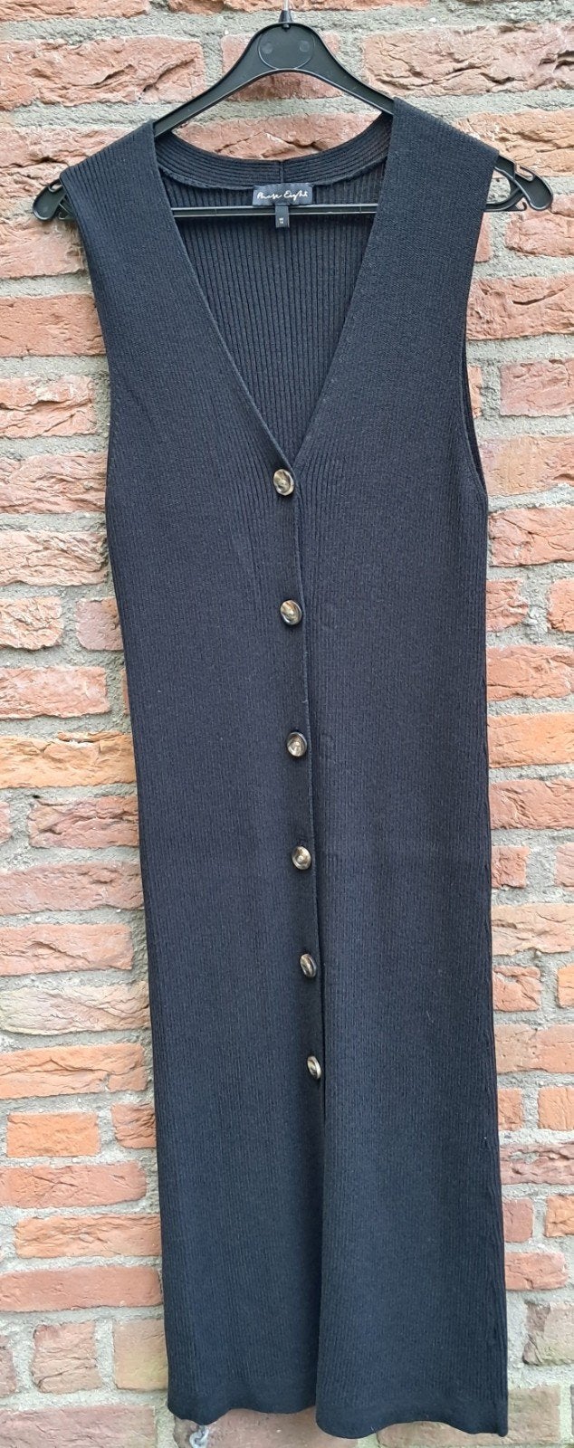 Phase Eight zwart ribgebreid mouwloos vest Maat 42/44 (L), Zwart, Maat 42/44 (L), Nieuw, Ophalen of Verzenden