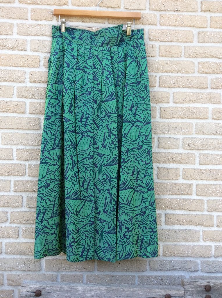 ROK TUZZI wikkel/overslag GROEN/BLAUW viscose 40, Kleding | Dames, Maat 38/40 (M), TUZZI, Verzenden, Zo goed als nieuw