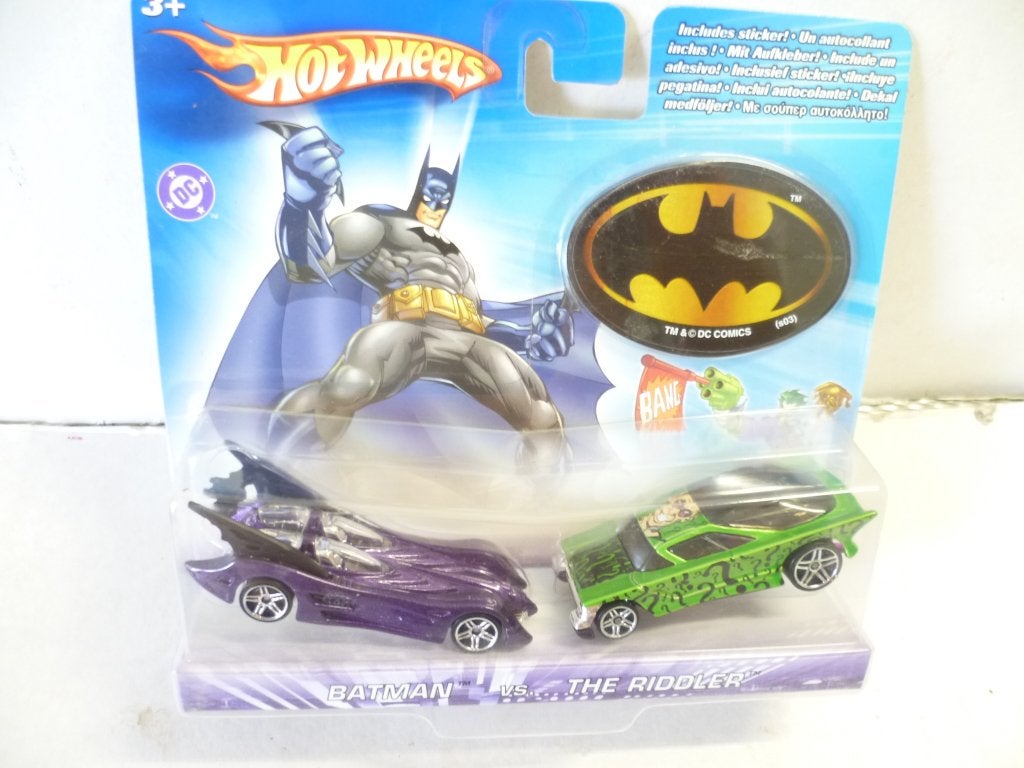 Hot Wheels Batman VS The Riddler Man Car en Batmobile auto, Ophalen of Verzenden, Nieuw, Auto