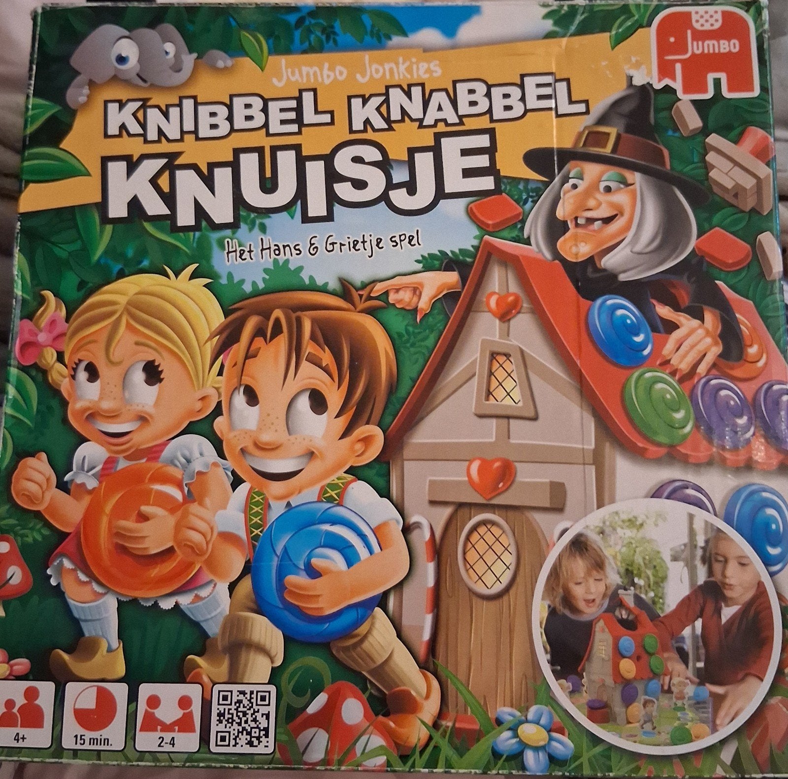 Knibbel Knabbel Knuisje - Hans & Grietje spel, Hobby en Vrije tijd, Gezelschapsspellen | Bordspellen, Drie of vier spelers, Ophalen of Verzenden