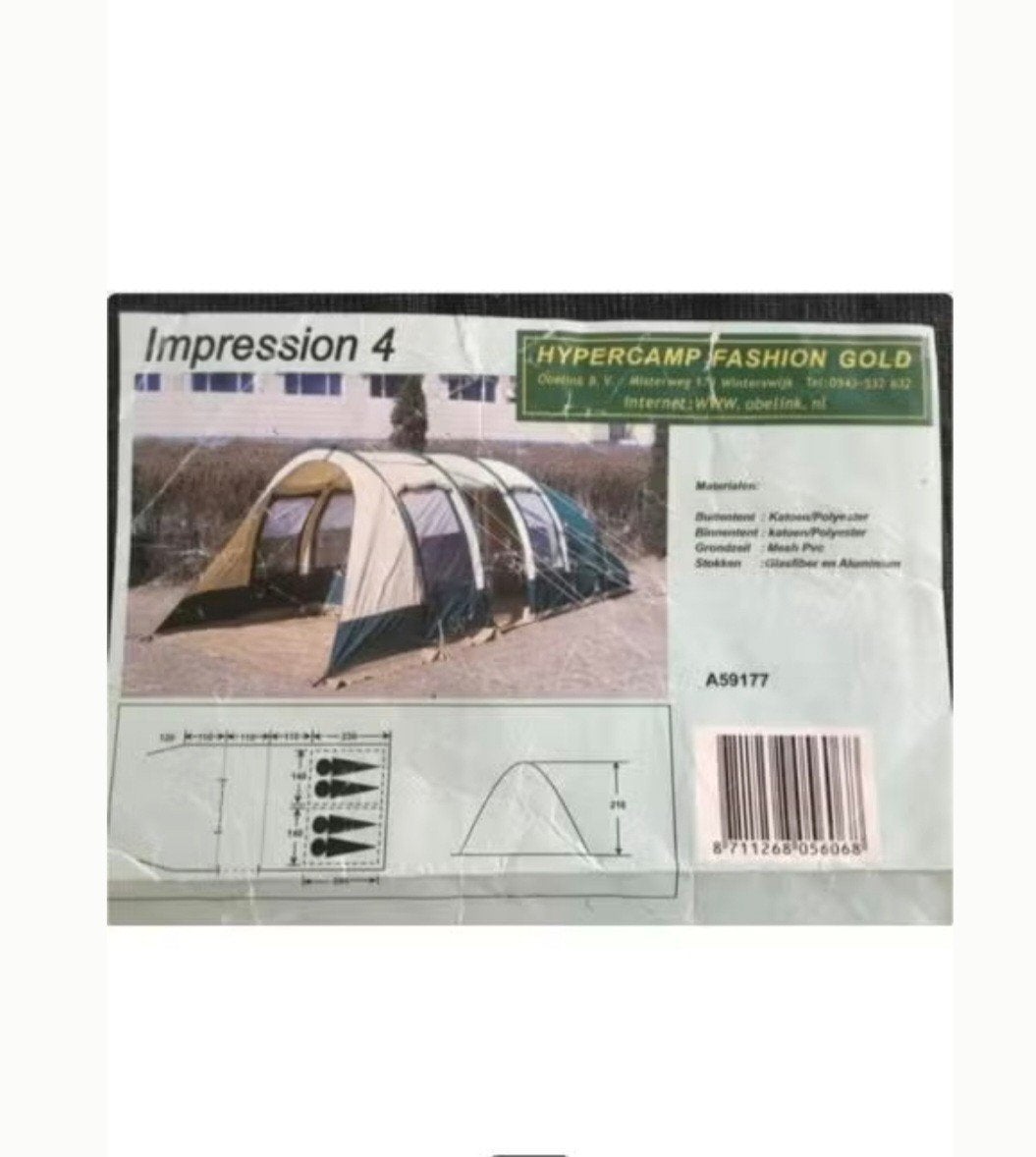 Tunneltent obelink 4 persoons, Caravans en Kamperen, Ophalen, Gebruikt