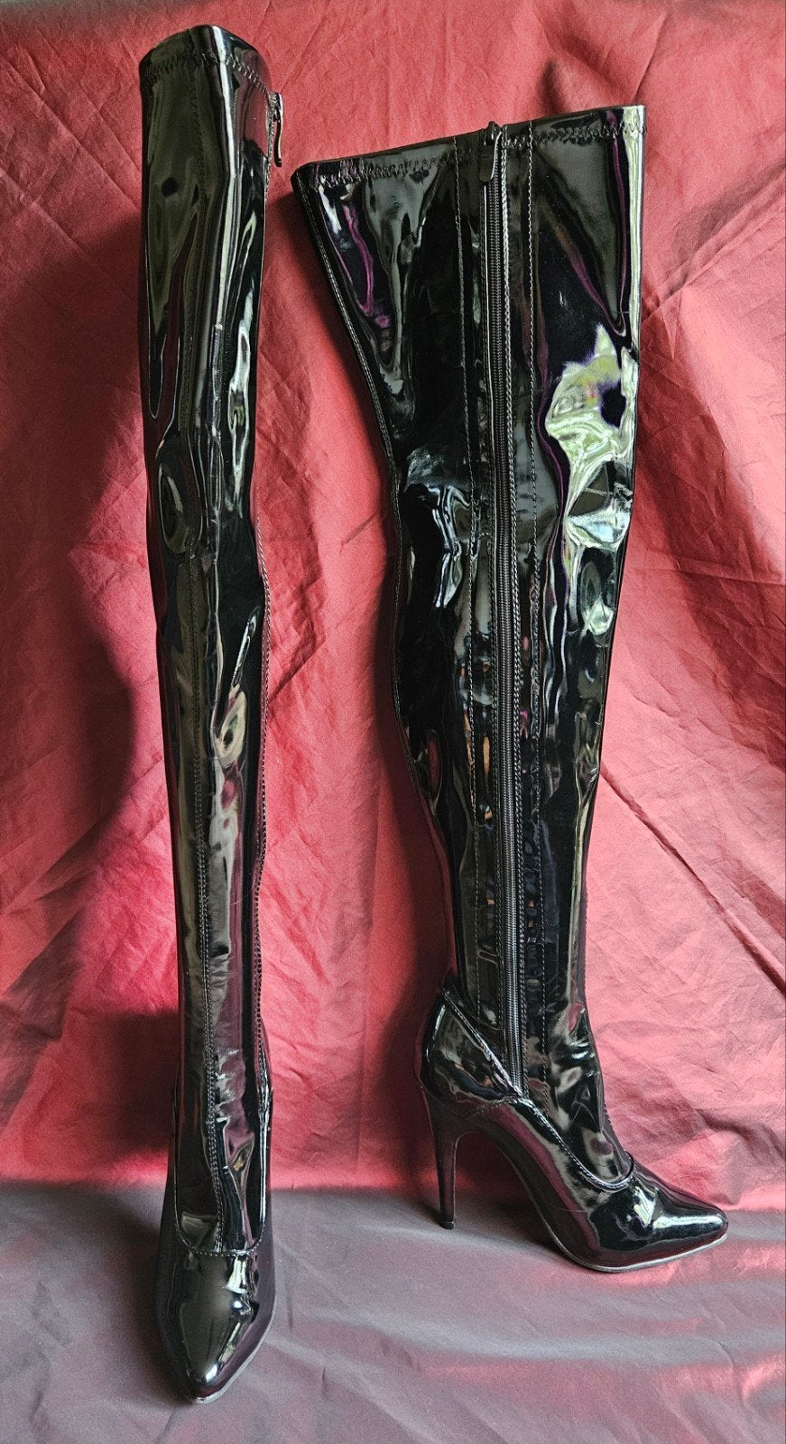 Ellie Shoes sexy lak lieslaarzen naaldhakken stiletto, Ellie Shoes, Verzenden, Zwart