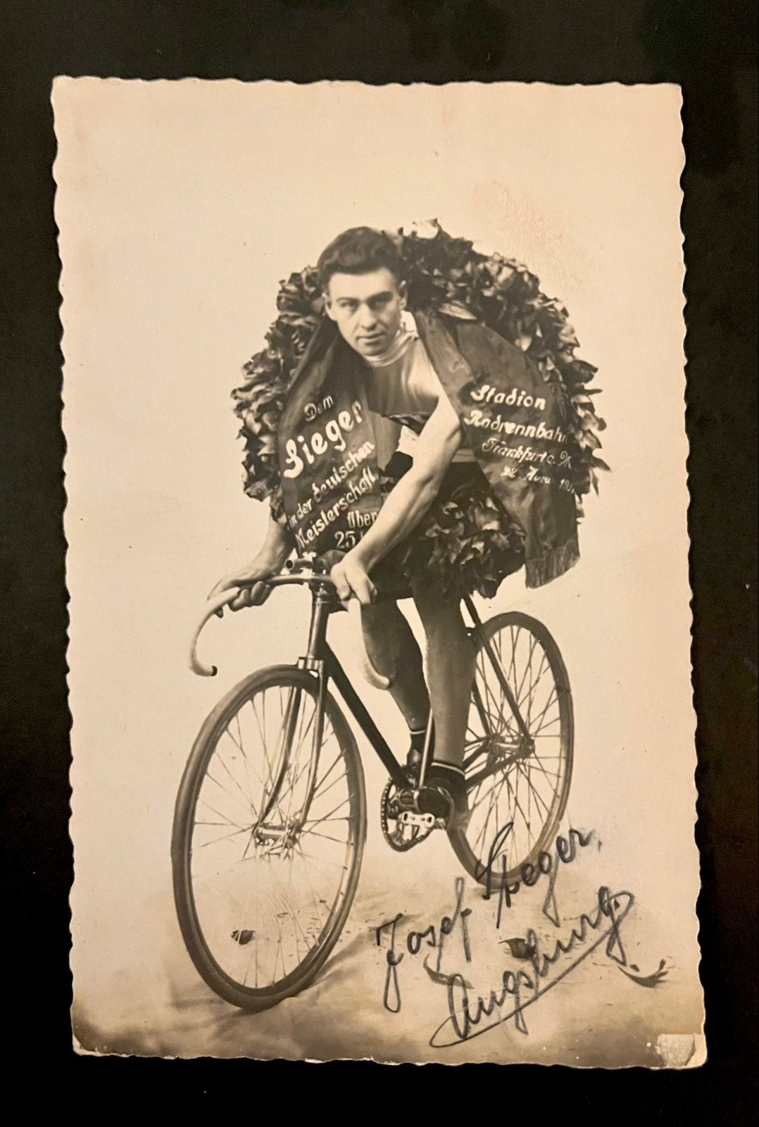 Historische foto wielrenner Josef Augsling, 1920s, Ophalen of Verzenden, Voor 1920, Ongelopen