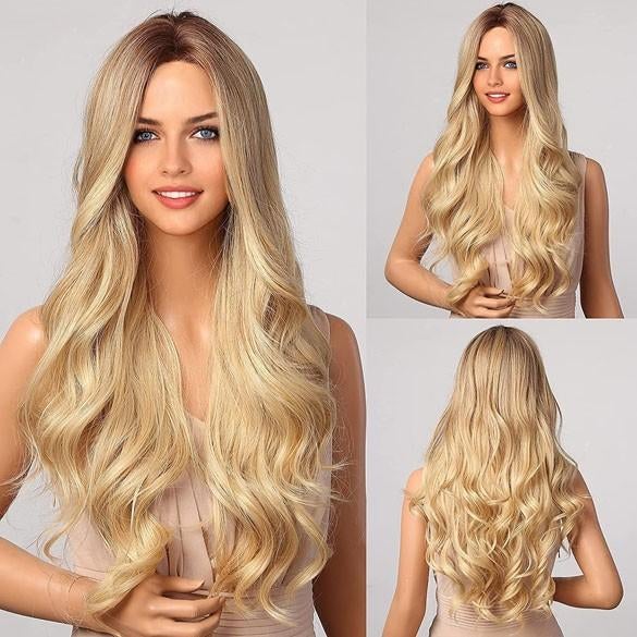 Pruik lang blond haar met grove slagen model Merlin, Ophalen of Verzenden, Nieuw, Pruik of Haarverlenging