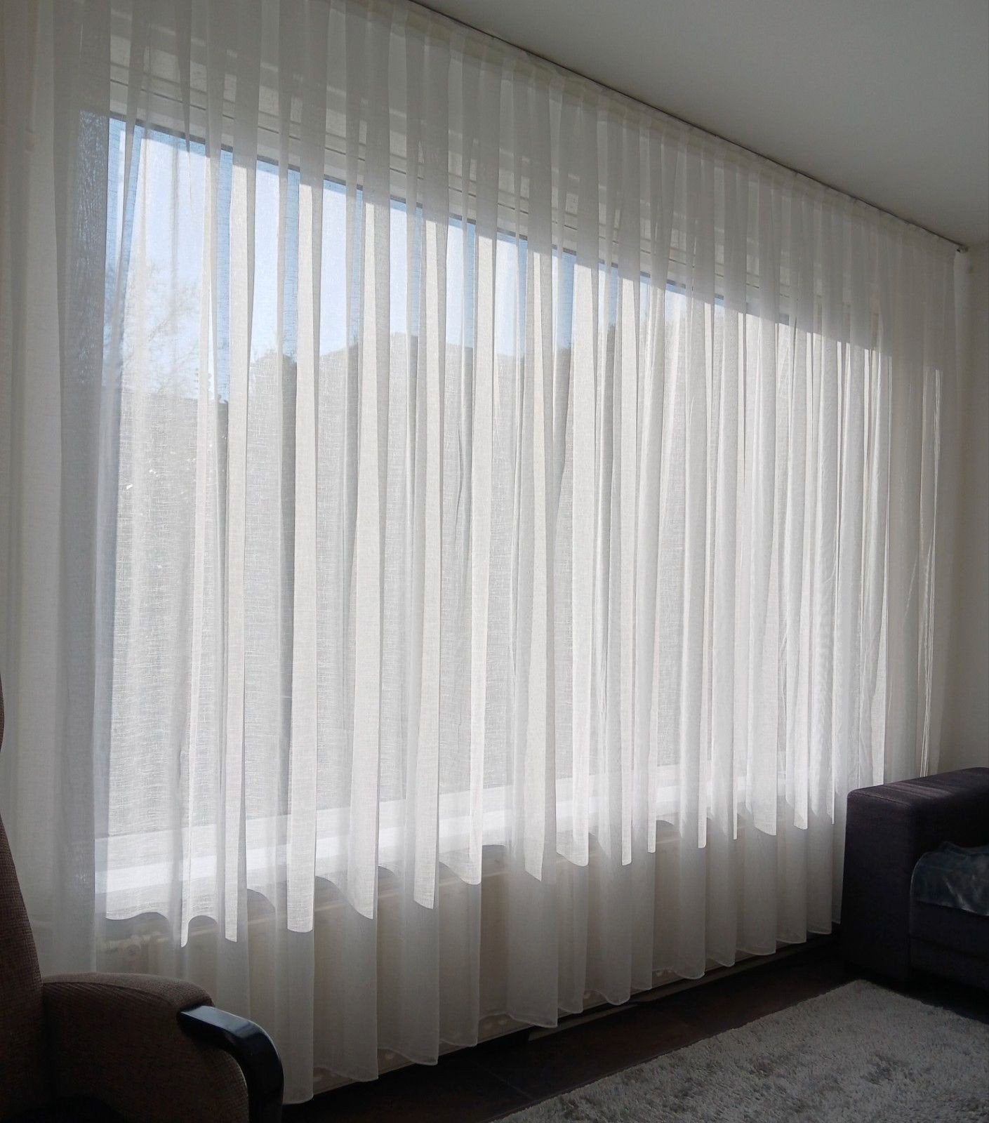 Prachtige vitrage 445x270 nieuw, 200 cm of meer, Wit, Nieuw, Ophalen of Verzenden