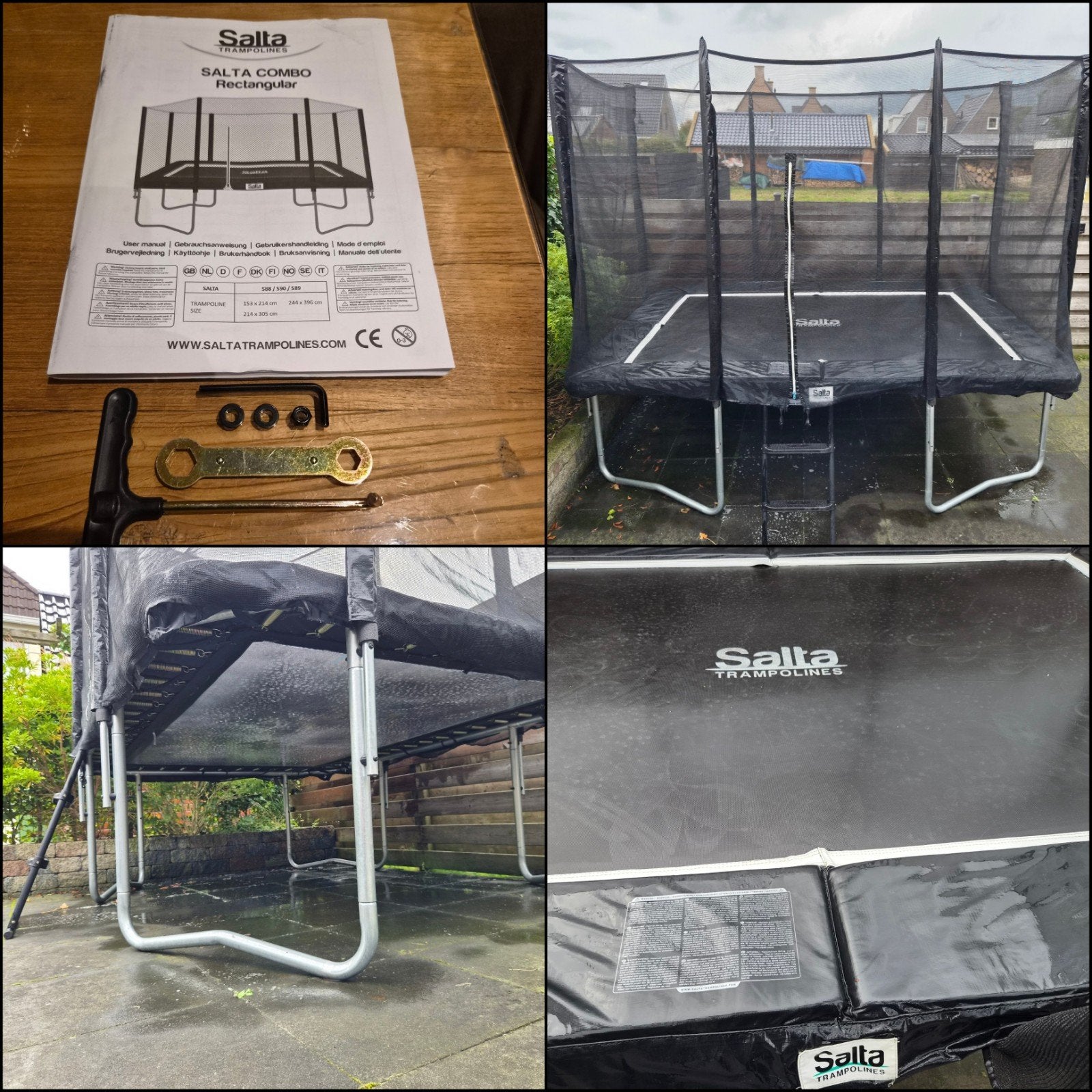 Trampoline Salta Combo NIEUWSTAAT 214 x 305 cm + Trap, Ophalen, Zo goed als nieuw