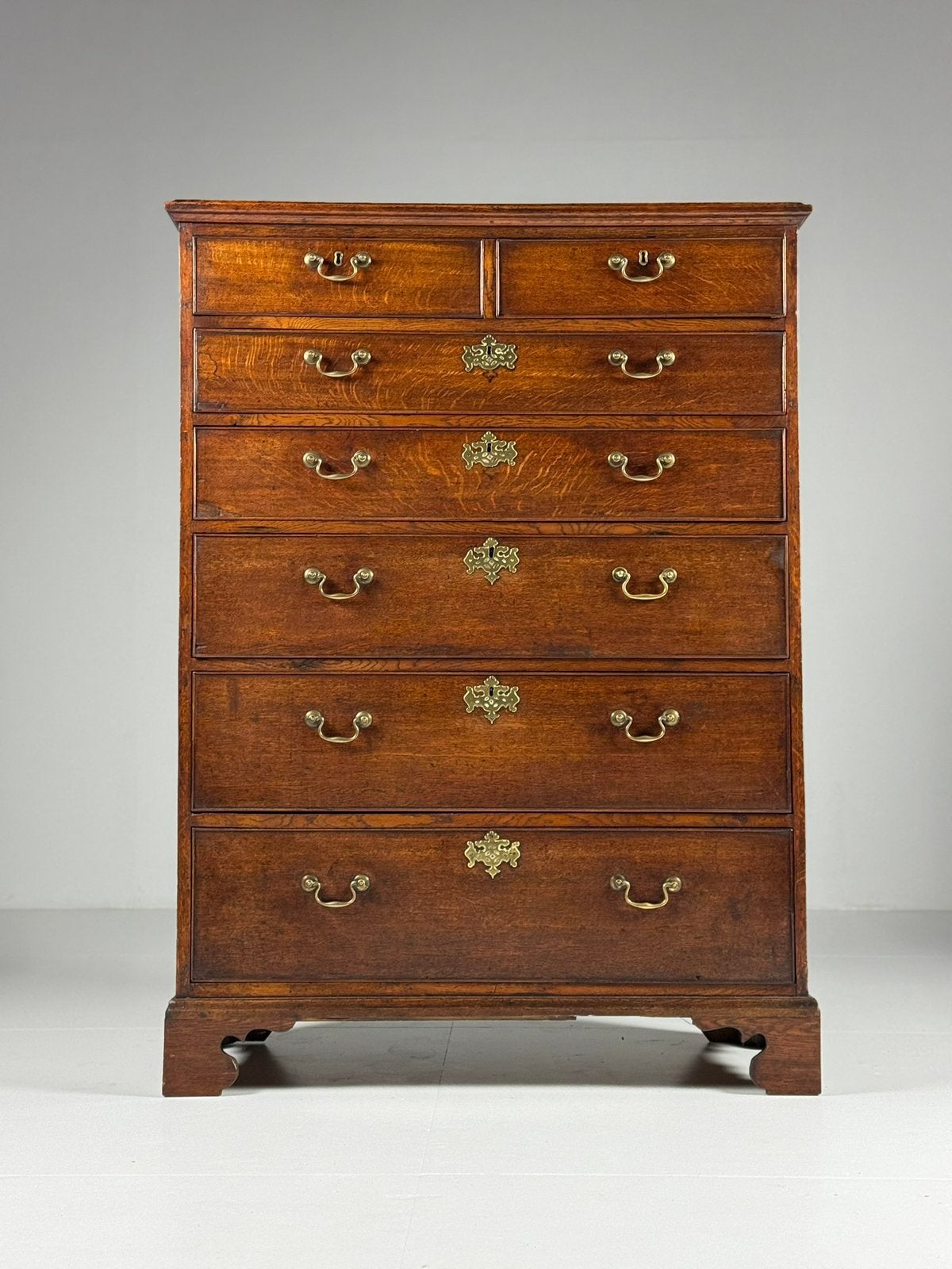Engelse ladekast Tallboy, Huis en Inrichting, Kasten | Ladekasten, Ophalen, Gebruikt, Eikenhout, 50 tot 100 cm
