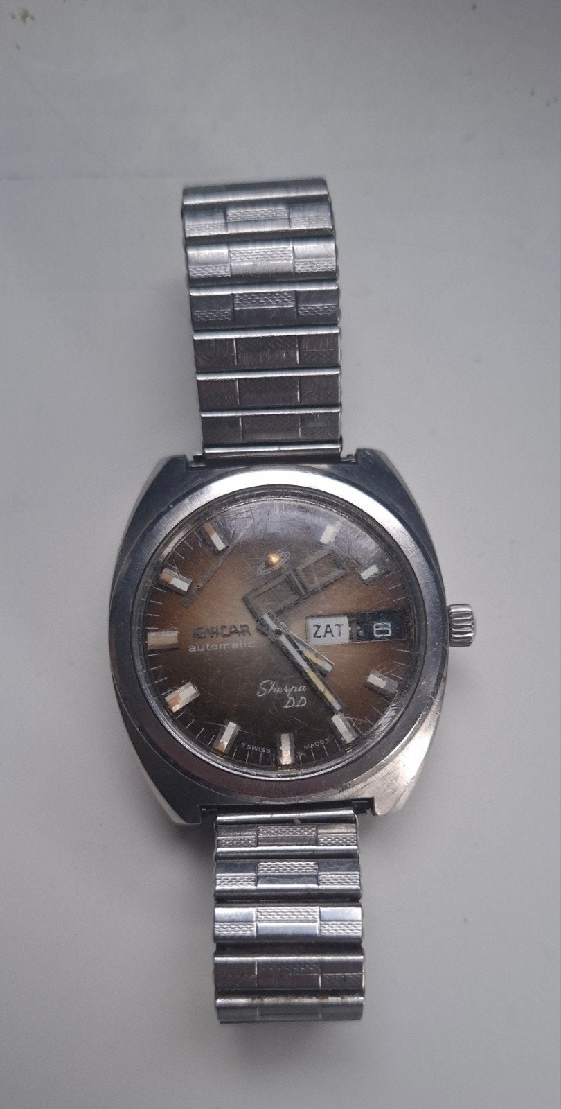 Enicar Sherpa DD 600 Automatisch Polshorloge - Vintage Staal, Overige merken, Staal, Met bandje, Polshorloge