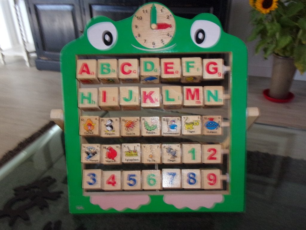 Houten A.B.C. + KLOKJE + TELLEN, als nieuw, Ophalen of Verzenden, Zo goed als nieuw, Taal en Lezen