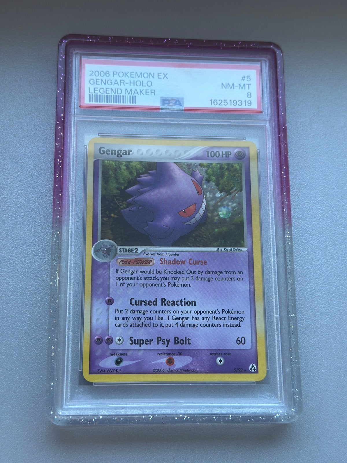 Gengar Holo EX Legend Maker PSA 8 Pokémon kaart, Hobby en Vrije tijd, Ophalen, Zo goed als nieuw, Losse kaart