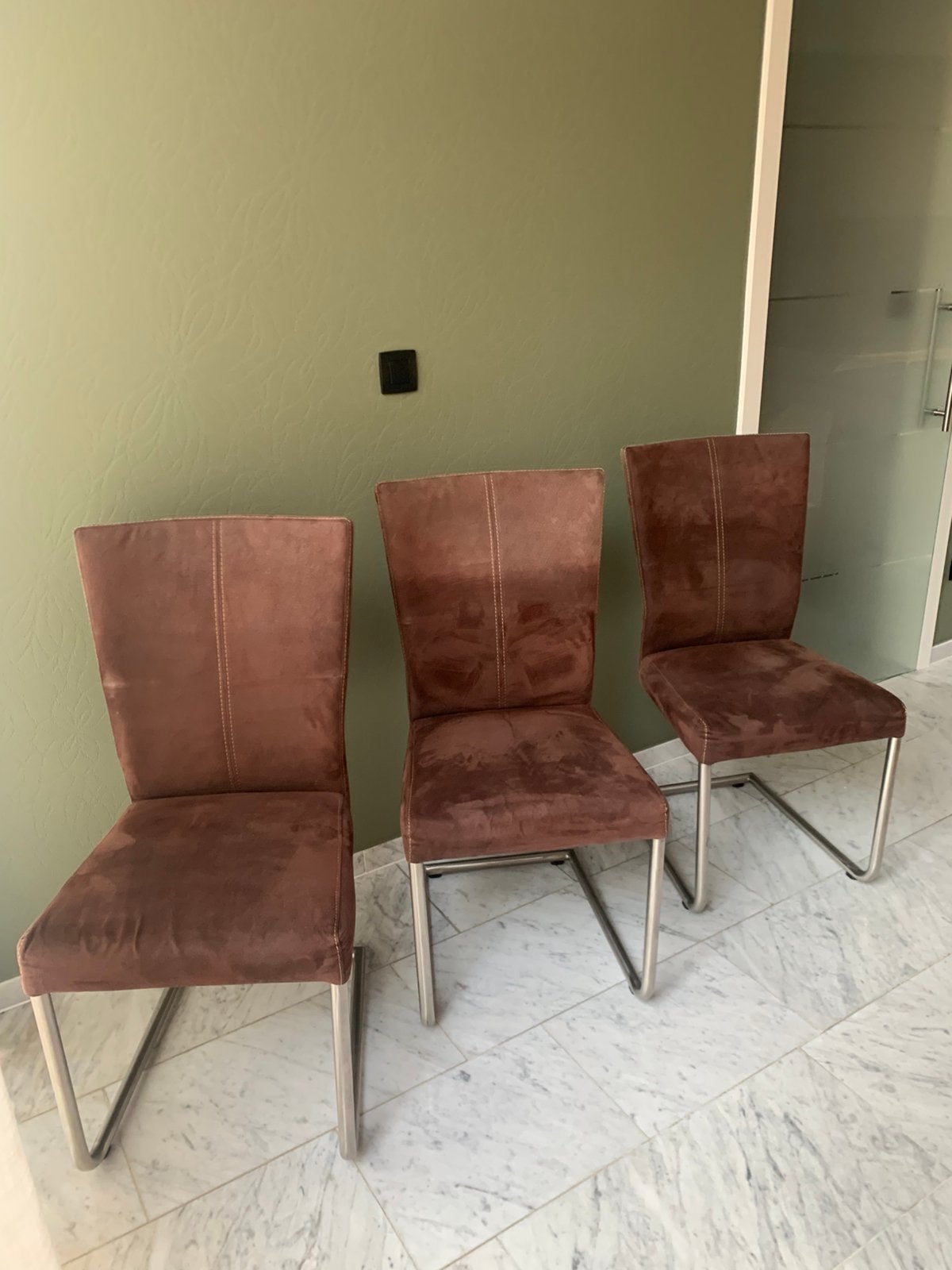 8 bruine eetkamerstoelen, Ophalen, Gebruikt, Bruin, Vijf, Zes of meer stoelen