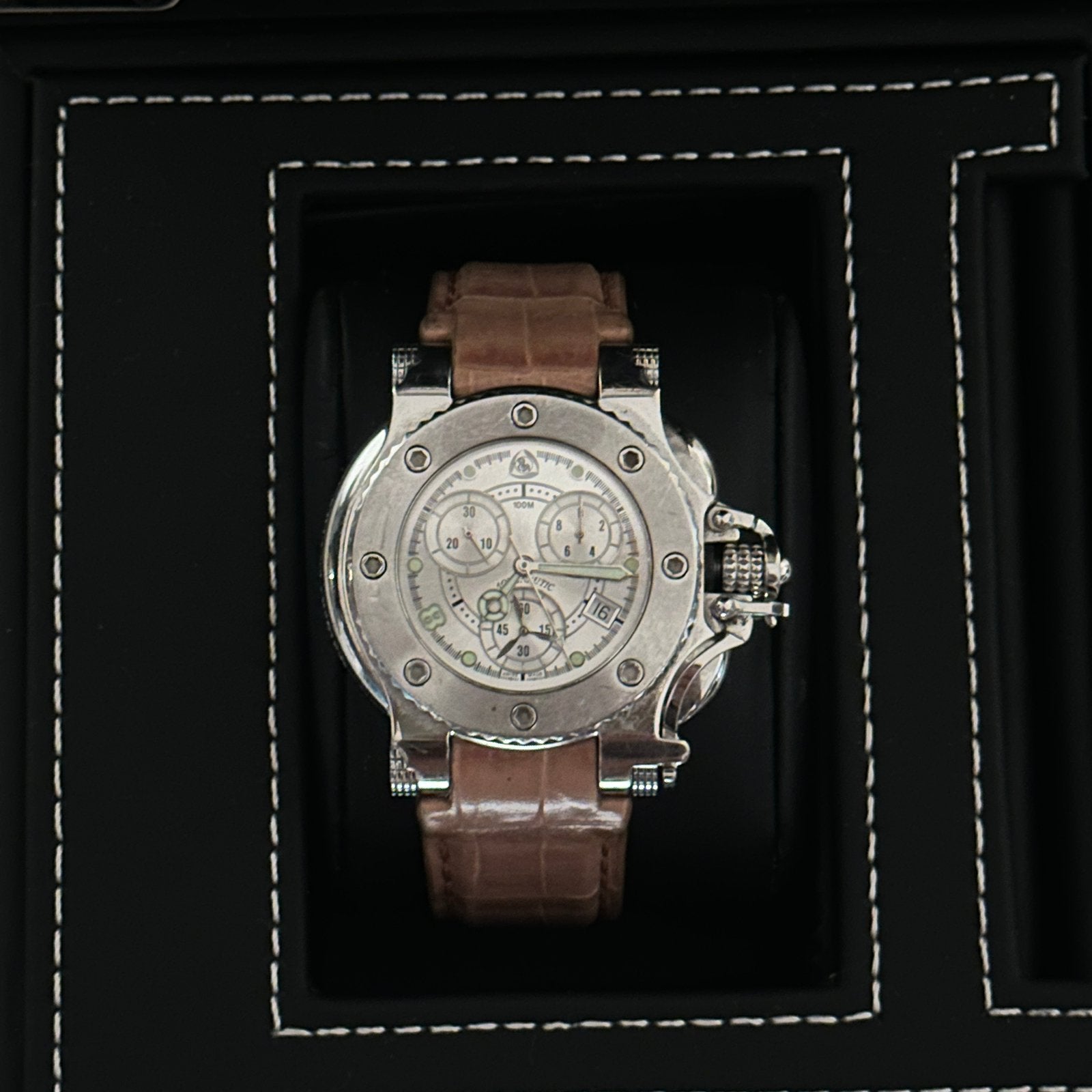 AquaNautic BarraCuda Heren Horloge met Doos, Sieraden, Tassen en Uiterlijk, Horloges | Heren, Gebruikt, Staal, Polshorloge, Kunststof