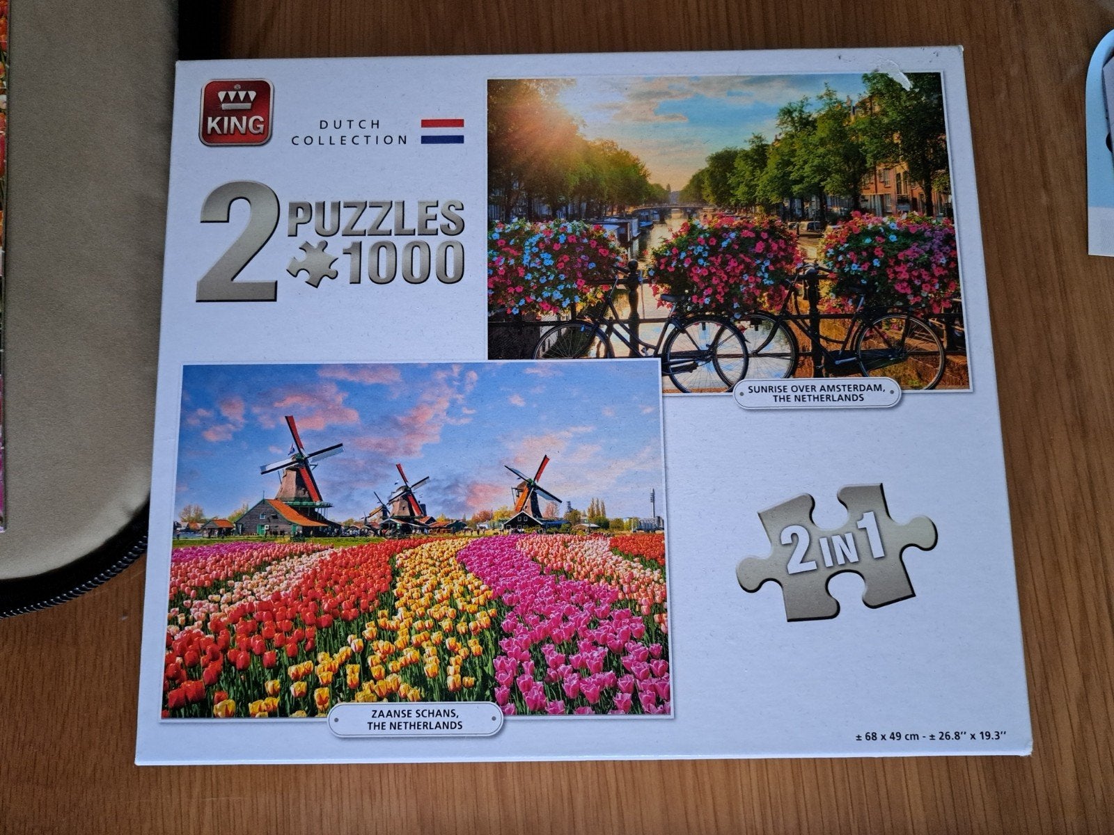 King Legpuzzel 2 in 1 - Nederland Thema (2x 1000 stukjes), Ophalen of Verzenden, Meer dan 50 stukjes, Zo goed als nieuw, 6 jaar of ouder