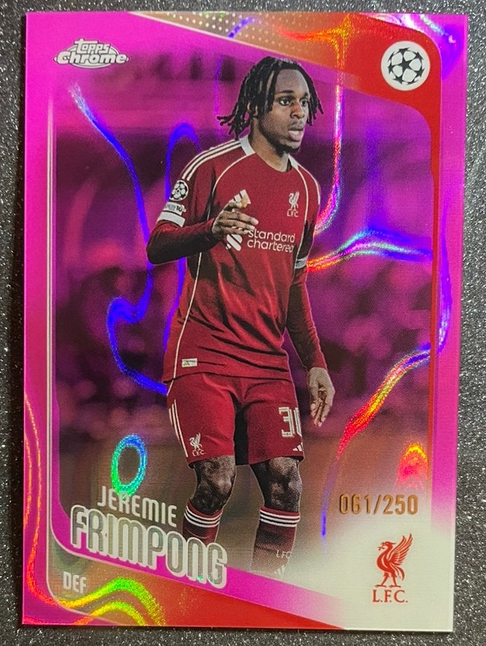 Topps CHROME 2026 PINK PARALLEL VARIANT /250 FRIMPONG L’POOL, Verzenden, Zo goed als nieuw, Plaatje