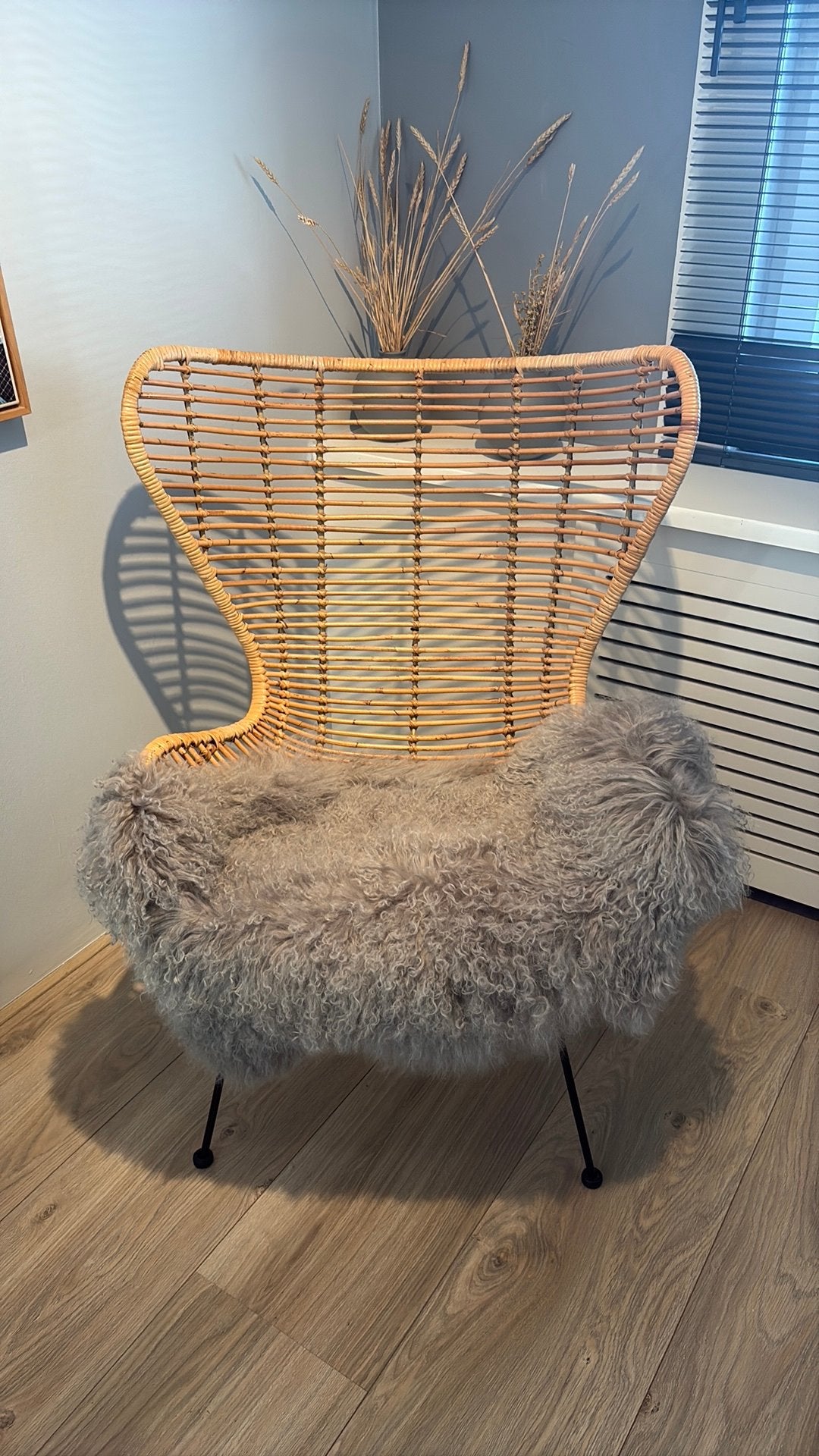 Mooie decoratieve rieten stoel, Ophalen, Zo goed als nieuw, 75 tot 100 cm, 50 tot 75 cm