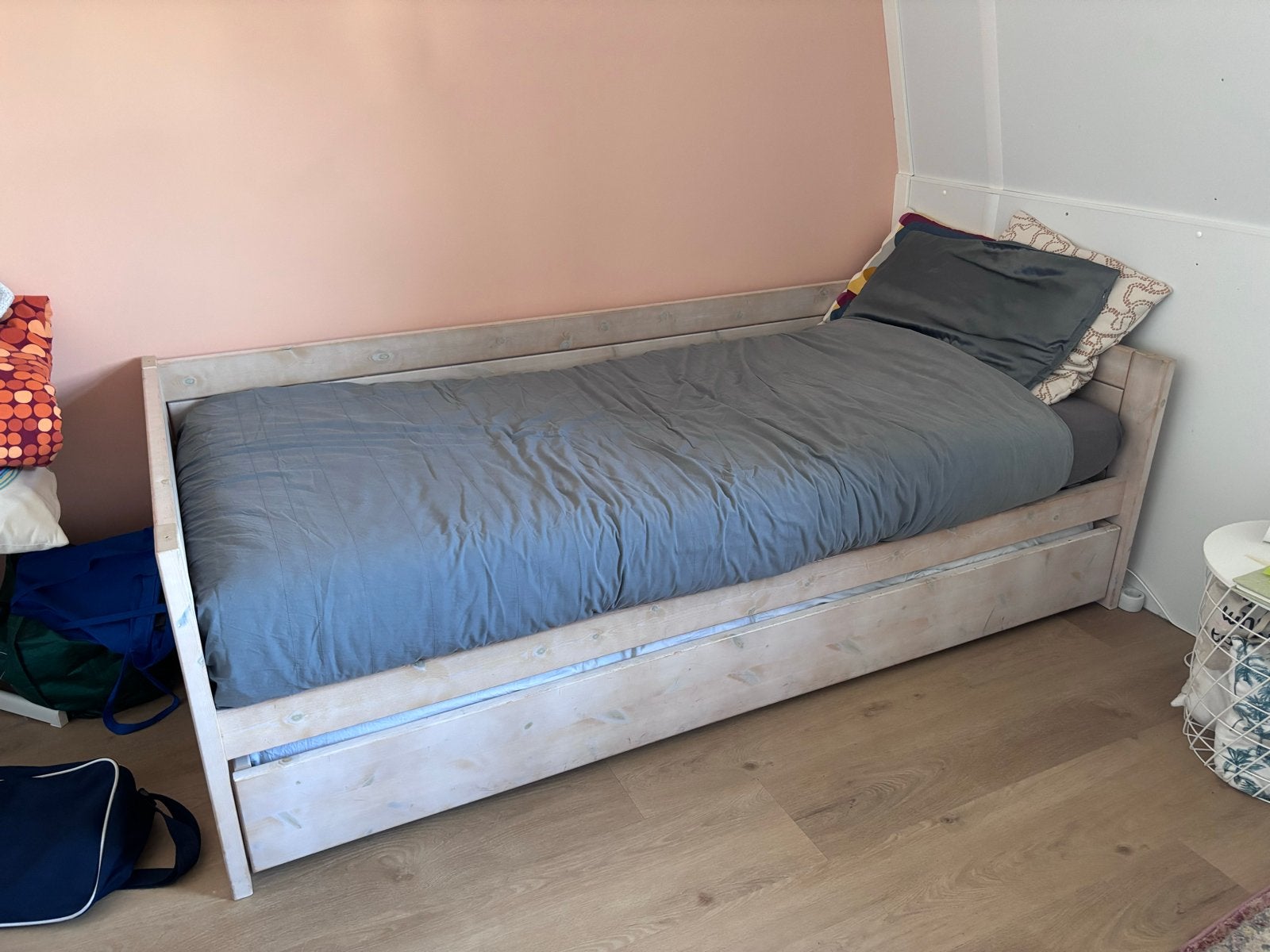 Lifetime bed 90x200 met onderschuifbed en valbeschermer, Ophalen, Gebruikt, 90 cm, Eenpersoons