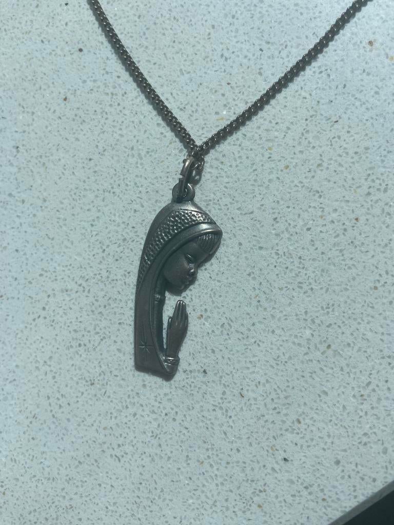 Madonna hanger ketting - Made in Italy - ca 50 cm, Overige materialen, Gebruikt, Overige voorstellingen, Ophalen of Verzenden