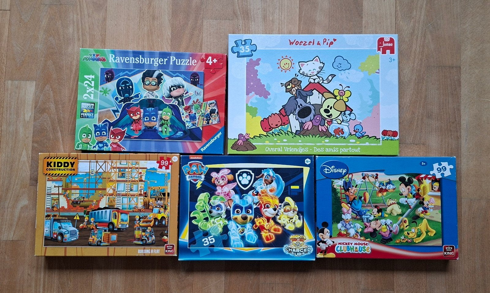 5 puzzels (4+), Ophalen, 10 tot 50 stukjes