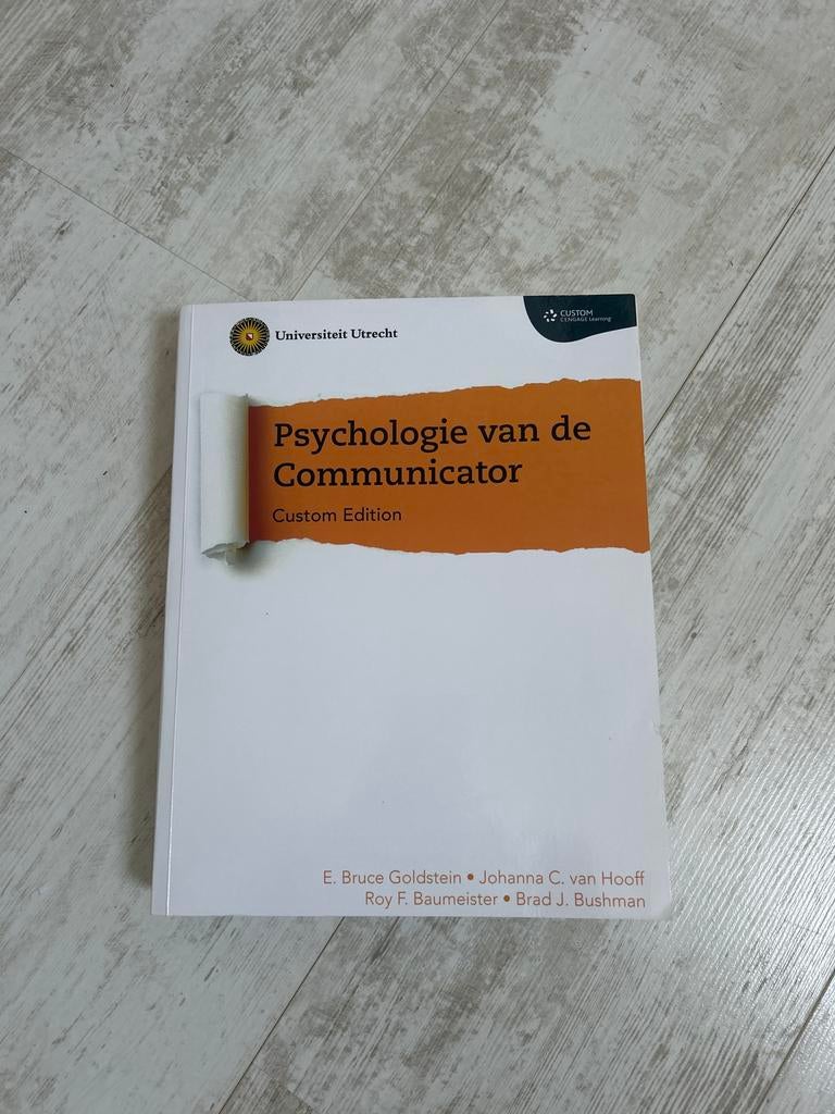 Psychologie van de Communicator - Universiteit Utrecht, Ophalen of Verzenden, Gamma, Zo goed als nieuw, WO
