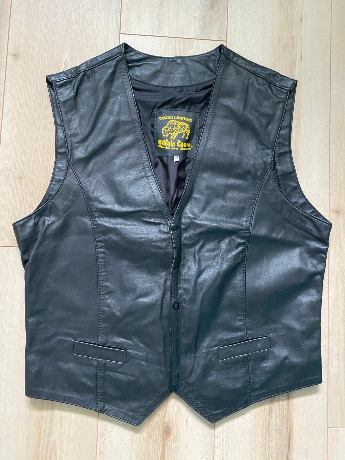 Zwart leren gilet / vestje mt M, Ophalen of Verzenden, Gedragen