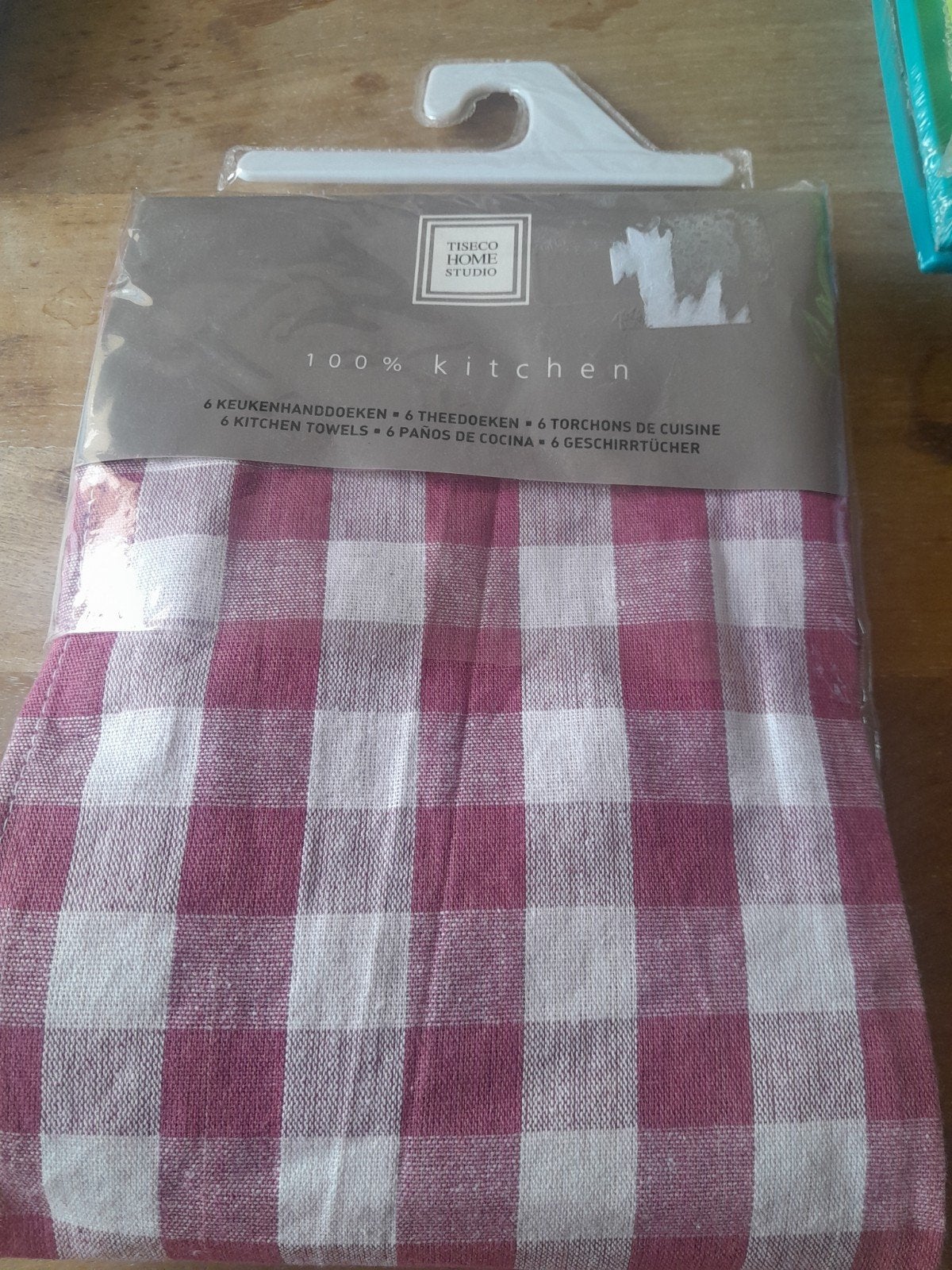 Nieuwe Tiseo Home theedoeken set - 6 stuks, rood/wit, Katoen, Wasbaar, Nieuw, Meerkleurig