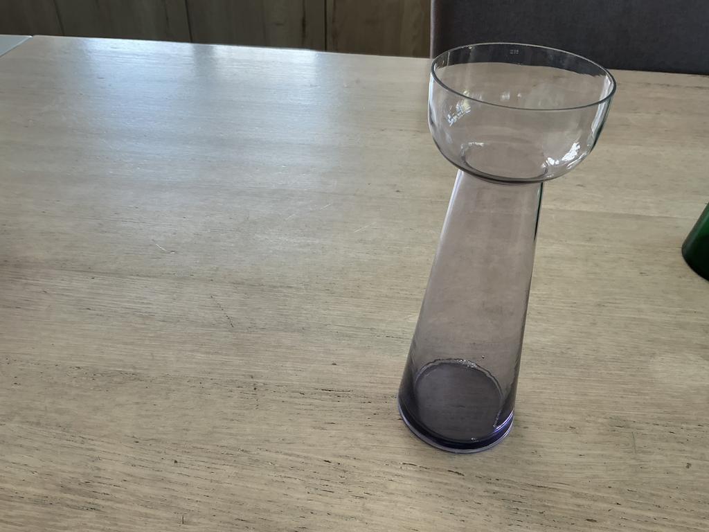 Vintage paarse hyacint vaas, 20 cm, Overige kleuren, Ophalen of Verzenden, Minder dan 50 cm, Glas