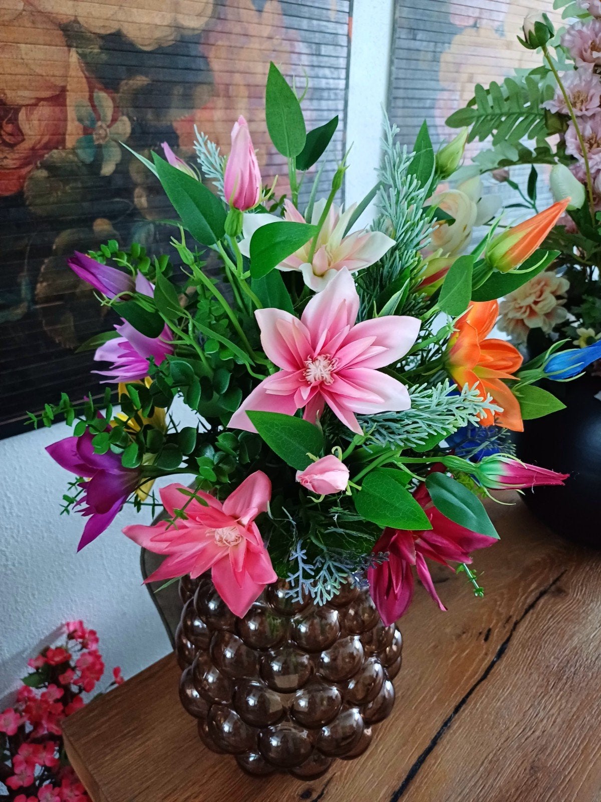 Prachtig zijden boeket van zeer mooie kwaliteit - 50 cm, Huis en Inrichting, Binnen, Ophalen of Verzenden, Boeket, Overige merken