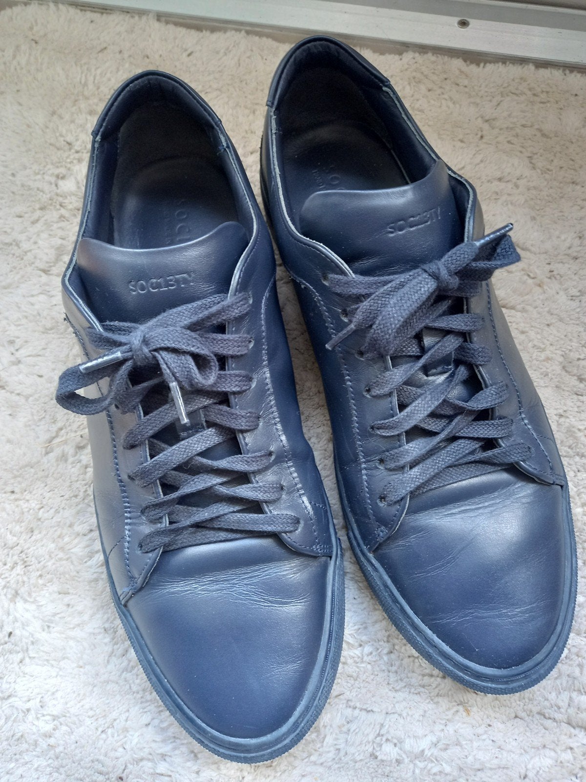 Society heren sneakers maat 44, donkerblauw leer, Kleding | Heren, Schoenen, Blauw, Ophalen of Verzenden, Sneakers of Gympen, Society