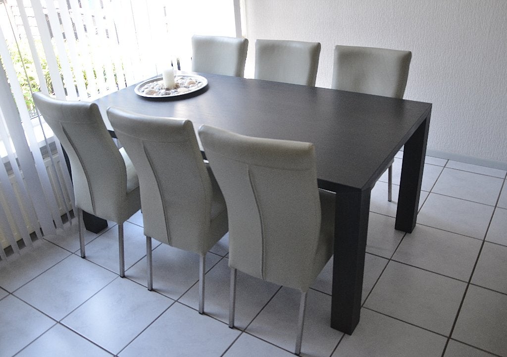 Tafel met 6 stoelen 180x100 cm., Huis en Inrichting, Tafels | Eettafels, Ophalen, Gebruikt, 200 cm of meer, 50 tot 100 cm
