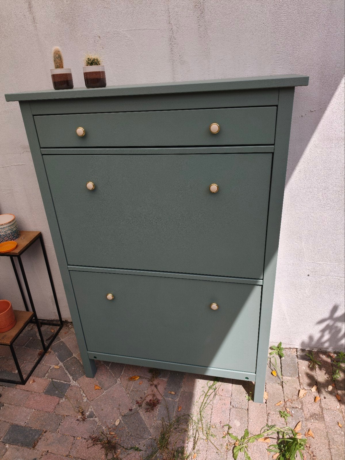 Ikea Hemnes schoenenkast, opgeknapt in groen, Huis en Inrichting, Kasten | Schoenenkasten, Ophalen of Verzenden, Gebruikt, Landelijk, Modern, Scandinavisch