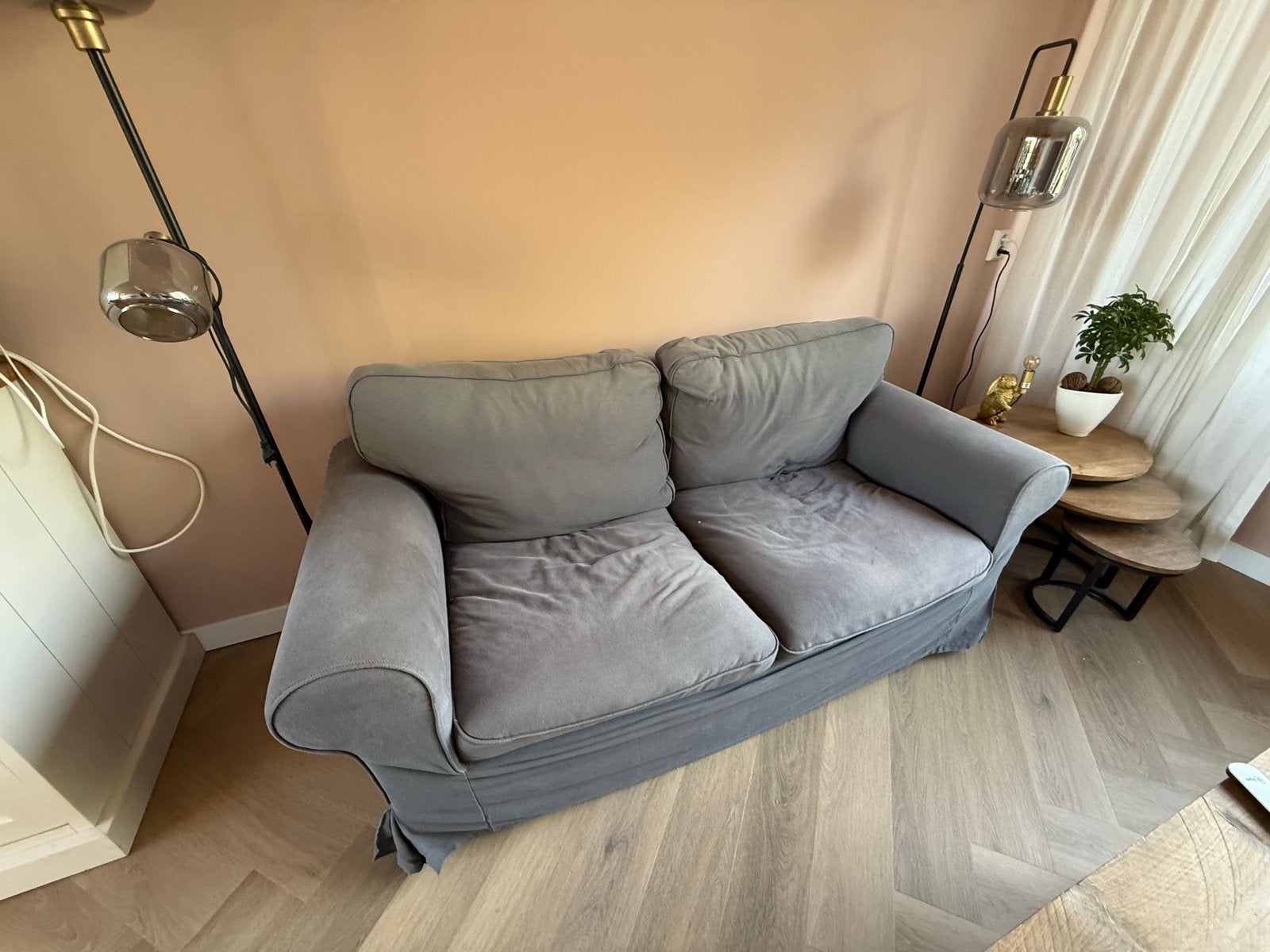 IKEA Ektorp 2-zitsbank - Grijs, Ophalen, Gebruikt, 150 tot 200 cm, Tweepersoons