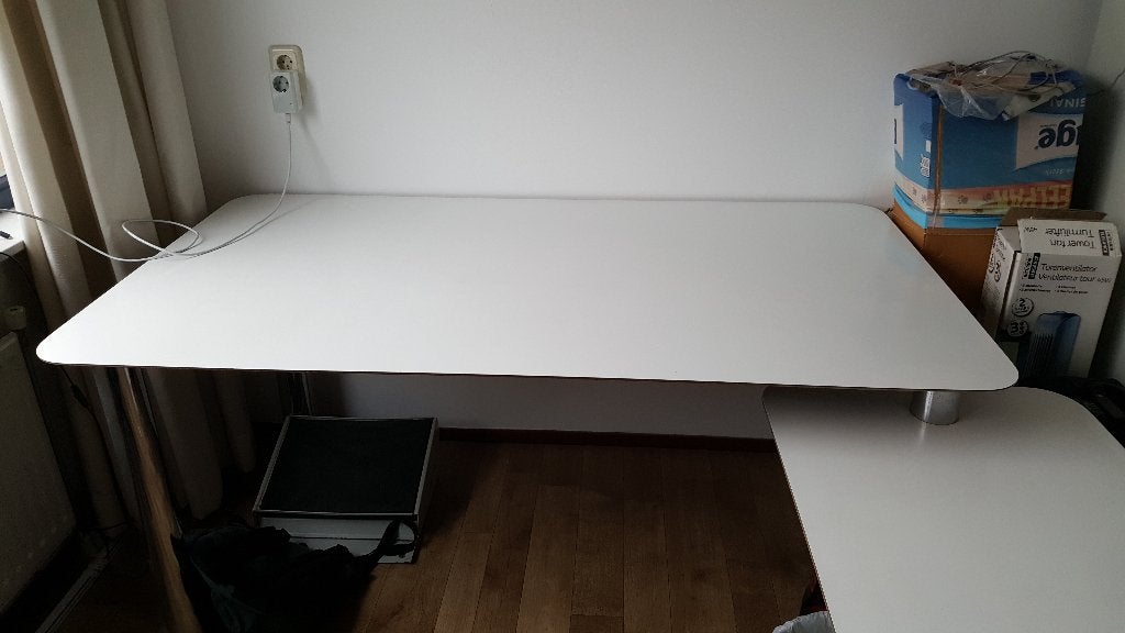 Bureau, Huis en Inrichting, Bureaus, Gebruikt, Natuurlijk, Hout, Wit, Demontabel, Ophalen