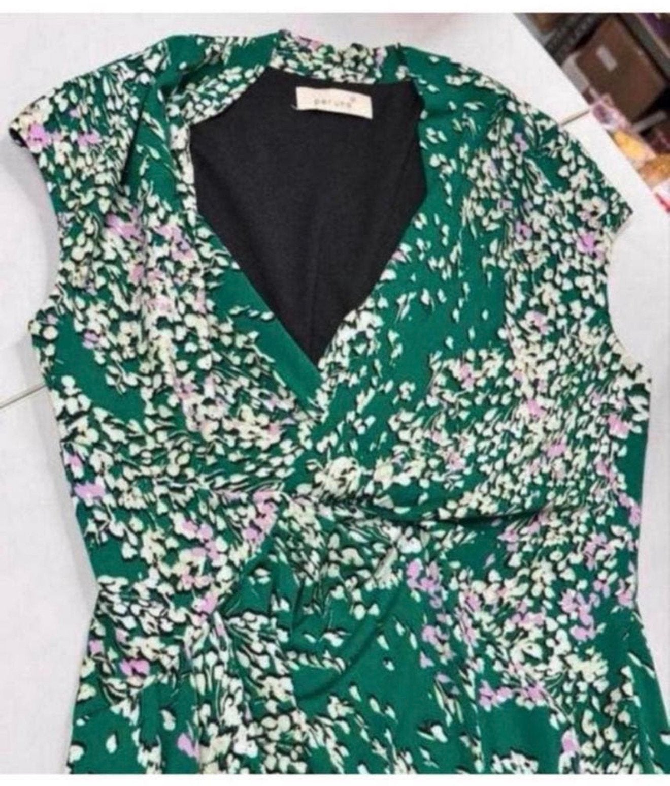 M&S lange jurk 40-M groen Per Una 40s 50s Vintage stijl, Maat 38/40 (M), Ophalen of Verzenden, Zo goed als nieuw, H