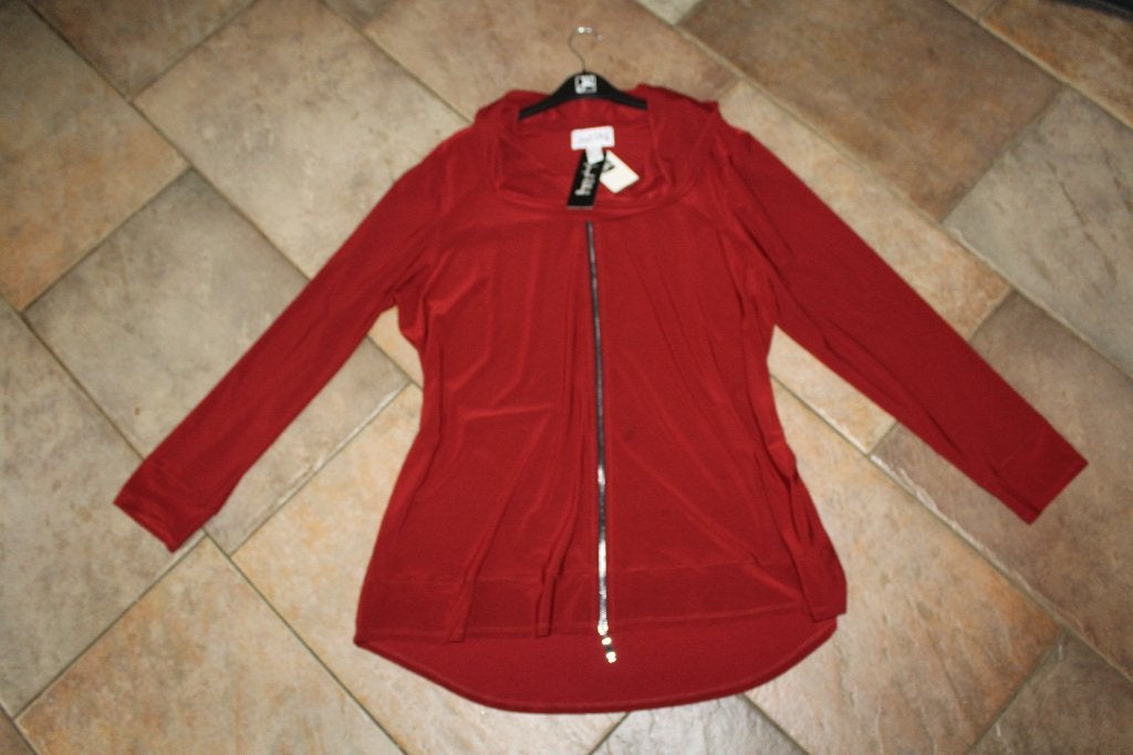Joseph Ribkoff prachtig bordeaux chique tuniek met col 50, Kleding | Dames, ., Blouse of Tuniek, Joseph Ribkoff, Nieuw