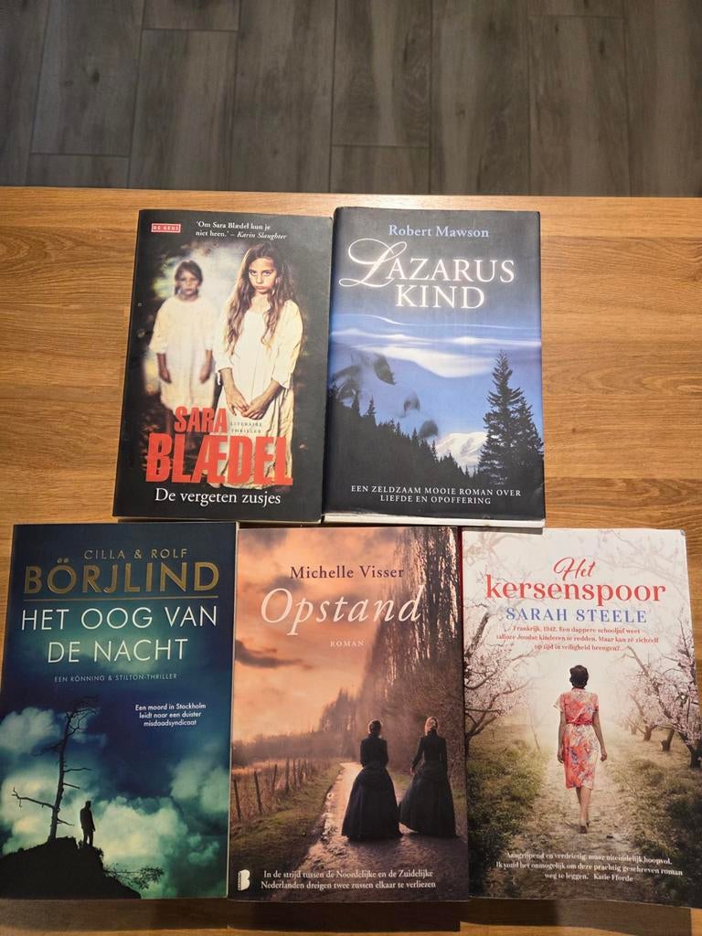 5 boeken: thrillers en romans, Boeken, Ophalen of Verzenden