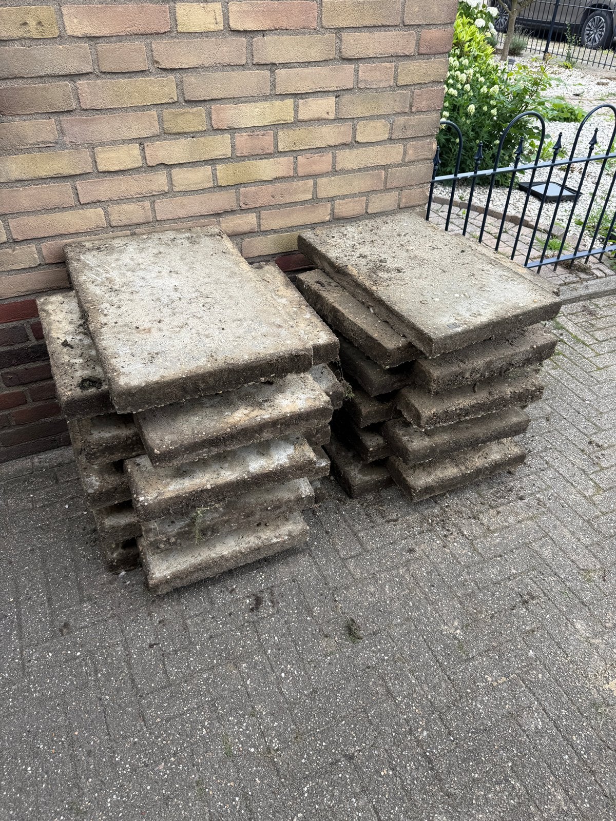Gratis partij grind tegels, Ophalen, Gebruikt, Grind, Terrastegels