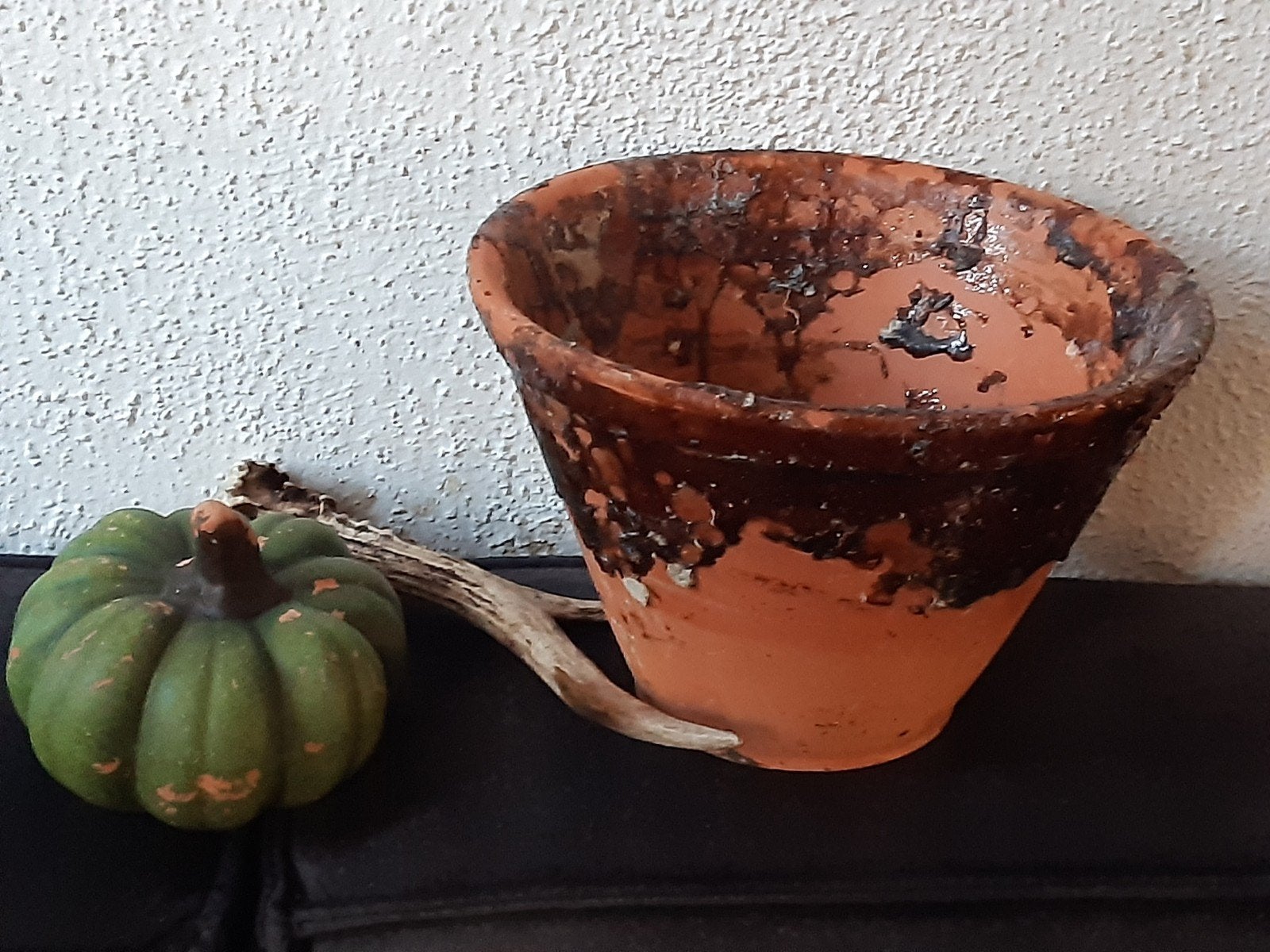 Landelijk terra cotta harspot ,stoer brocante, Ophalen of Verzenden
