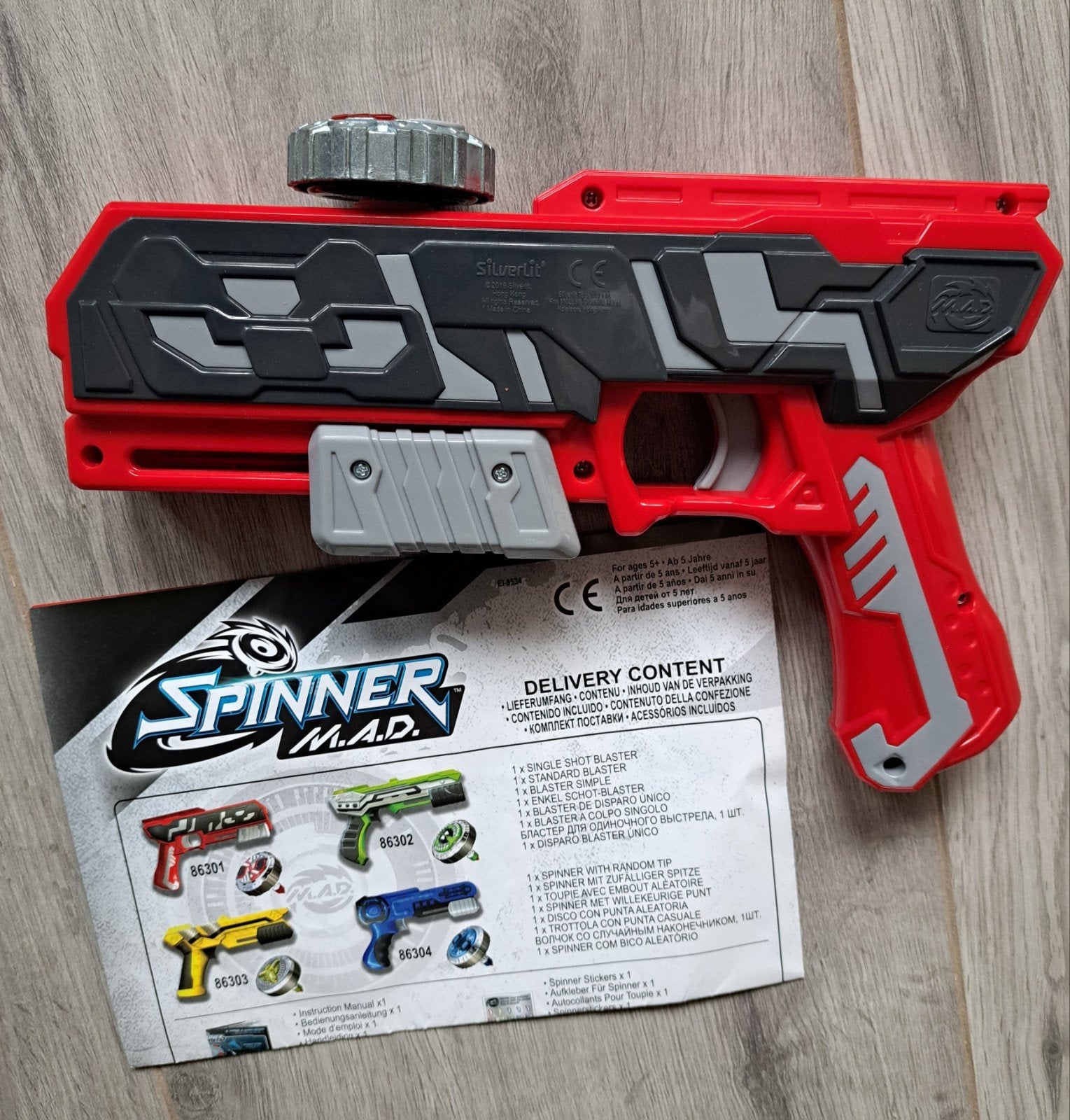 Spinner MAD of Spinner met tol - rood en grijs, Verzamelen, Ophalen of Verzenden, Zo goed als nieuw