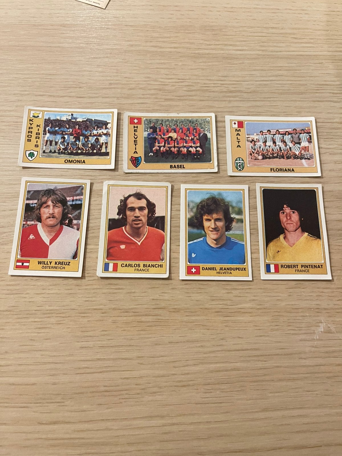7 x Panini 1976 Euro Football, Ophalen of Verzenden, Zo goed als nieuw, Sticker