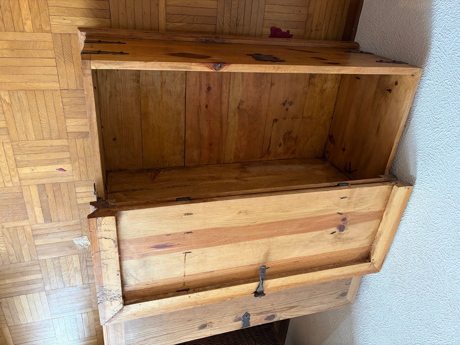 Kist salontafel 90x90x45cm, Ophalen, 50 tot 100 cm, Zo goed als nieuw, 75 tot 100 cm