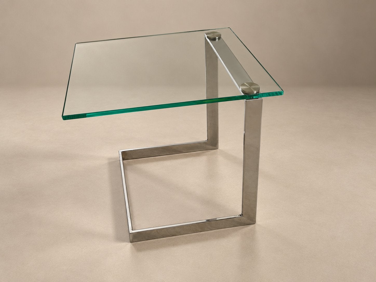 GEBRA Glazen Bijzettafel | Chroom | Vintage Design, 45 tot 60 cm, Minder dan 55 cm, Gebruikt, Ophalen of Verzenden