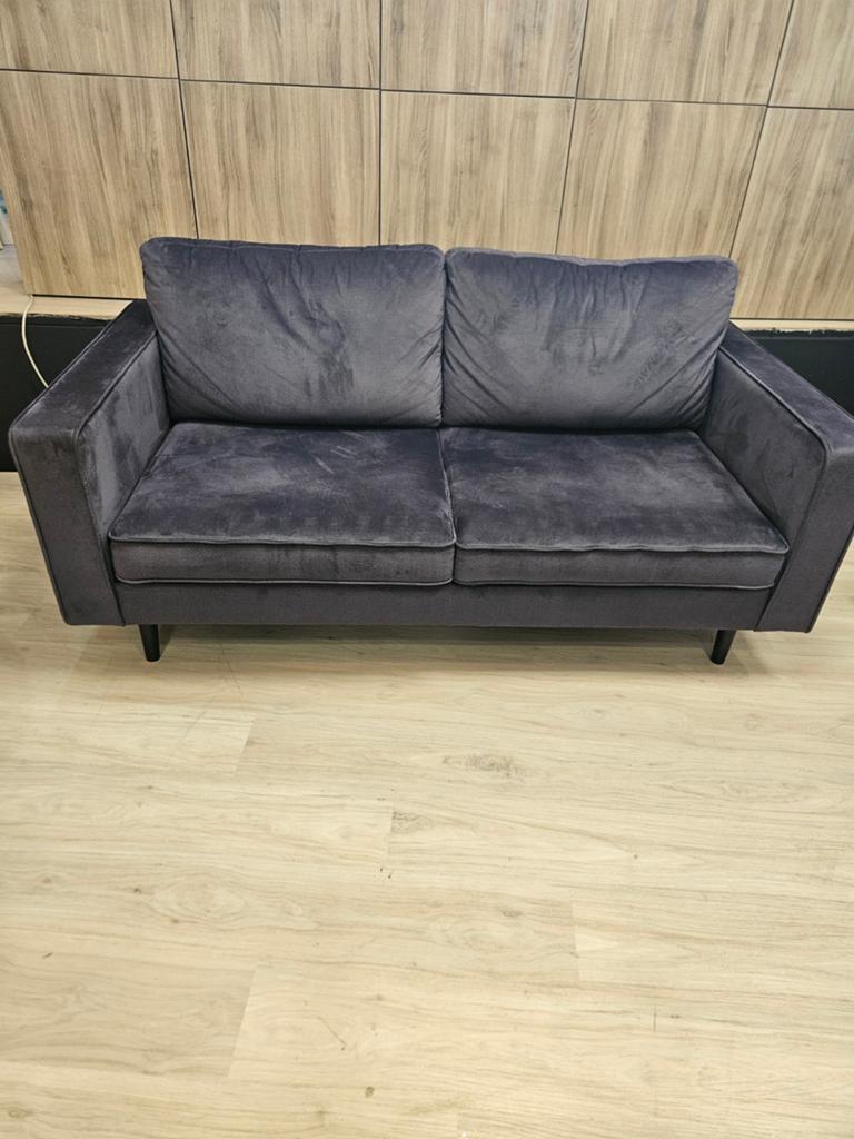 2,5 zits velvet bank model Robin van Woood/Karwei grijs, Ophalen, 150 tot 200 cm, Driepersoons, 75 tot 100 cm