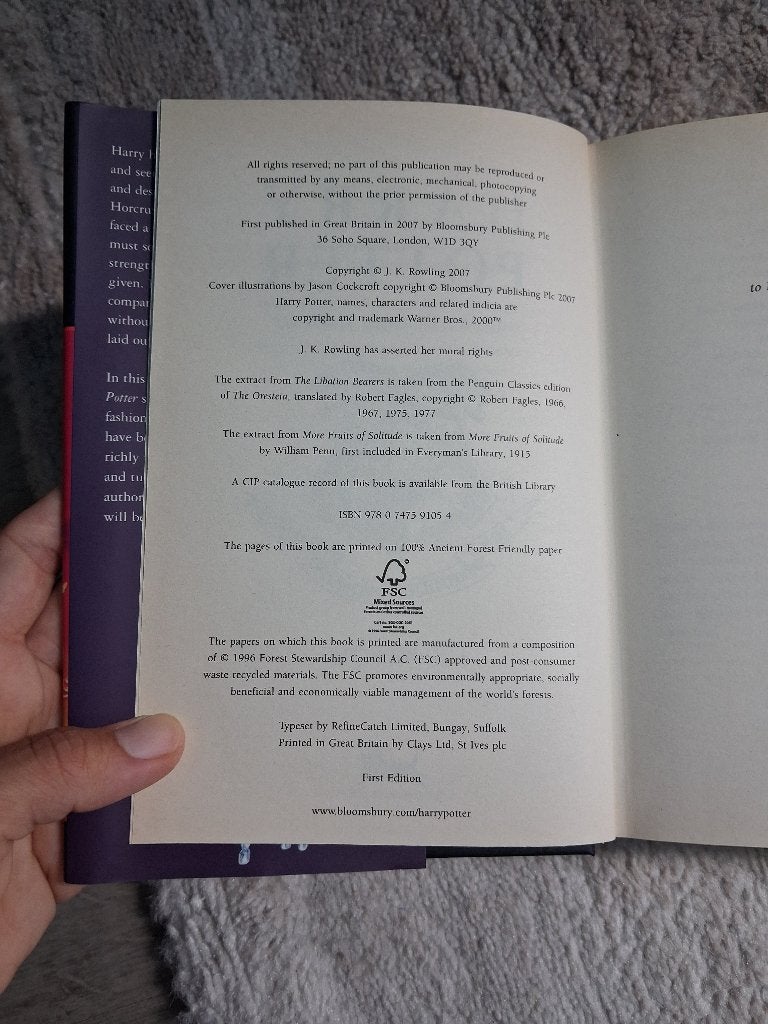 Harry Potter Engelstalig Bloomsbury, first edition, Ophalen of Verzenden, Zo goed als nieuw, Boek of Poster