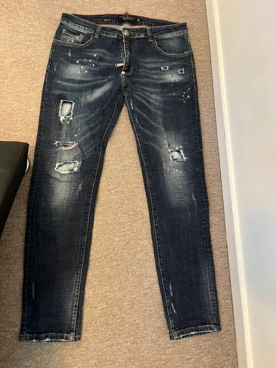 Philipp plein Jeans Spijkerbroek 33, Ophalen of Verzenden, Zo goed als nieuw, Blauw, W33 - W34 (confectie 48/50)