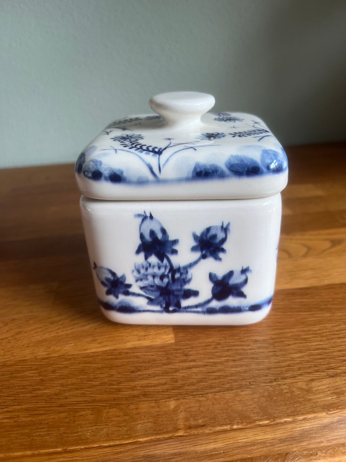 Delfts Blauw Stijl Porseleinen Potje met Deksel, Ophalen
