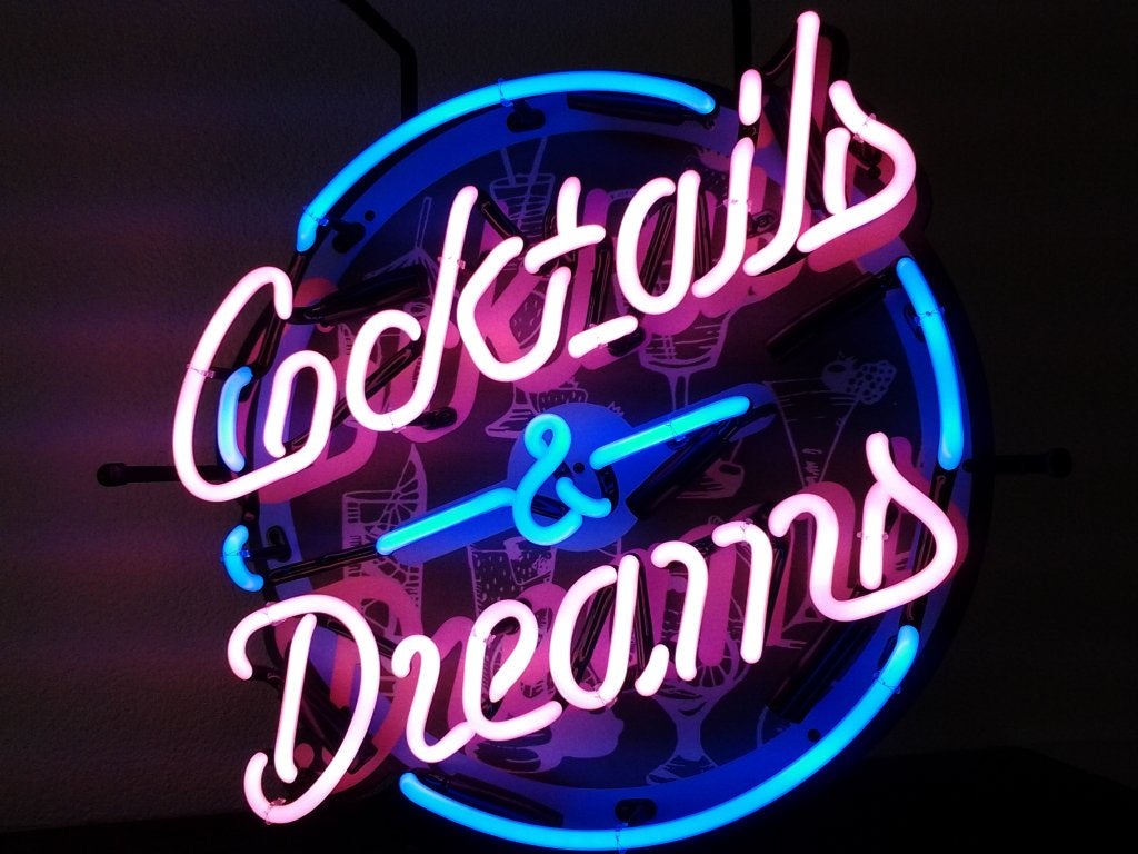 Cocktails neonverlichting div. neon lampen fifties sixties, Ophalen, Zo goed als nieuw, Lichtbak of (neon) lamp