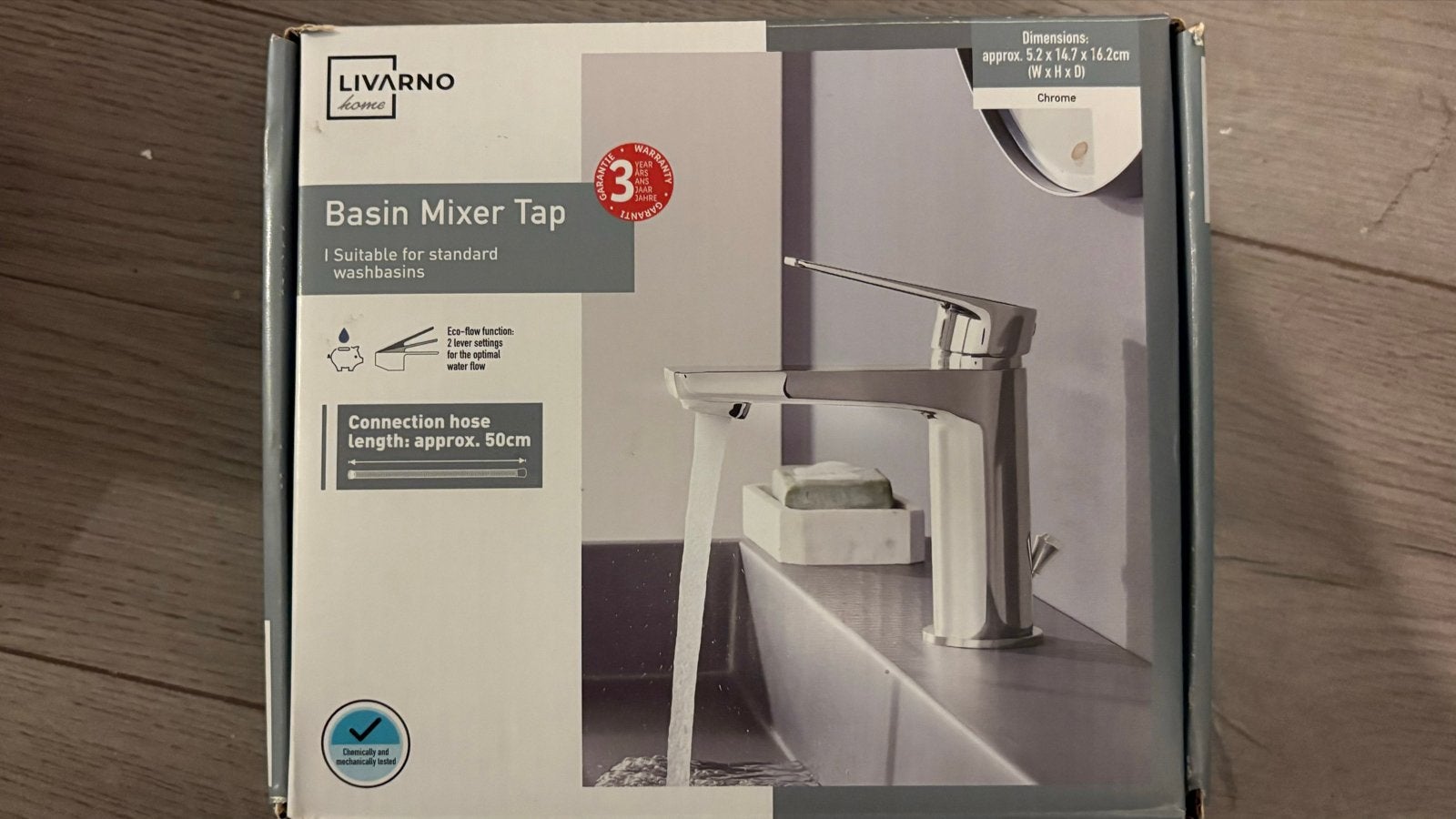 LIVARNO Home Wastafelkraan - Nieuw in doos, Ophalen of Verzenden, Nieuw, Chroom, Kraan